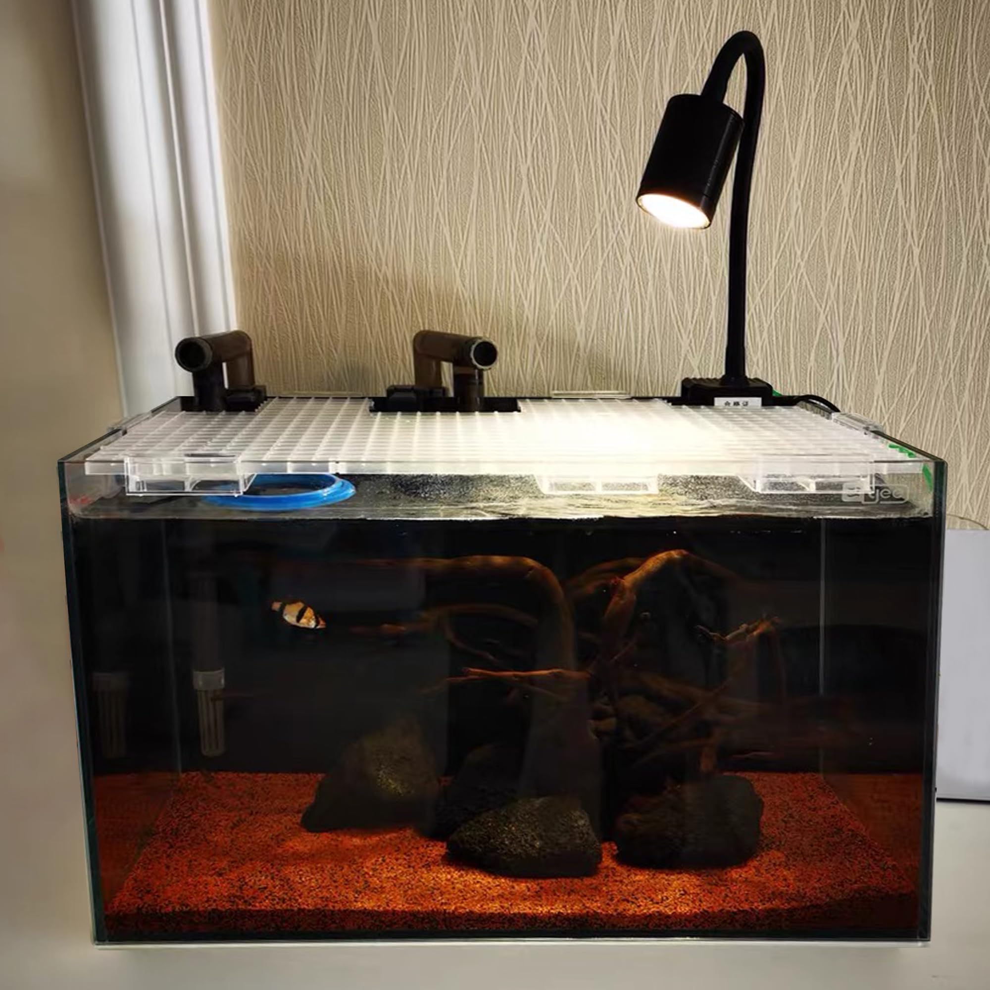 Aquarium Fish Tank Bottom Isolation 8 Pcs, Plastic Egg Crate Grid Divider Tray Egg (S 8pcs)