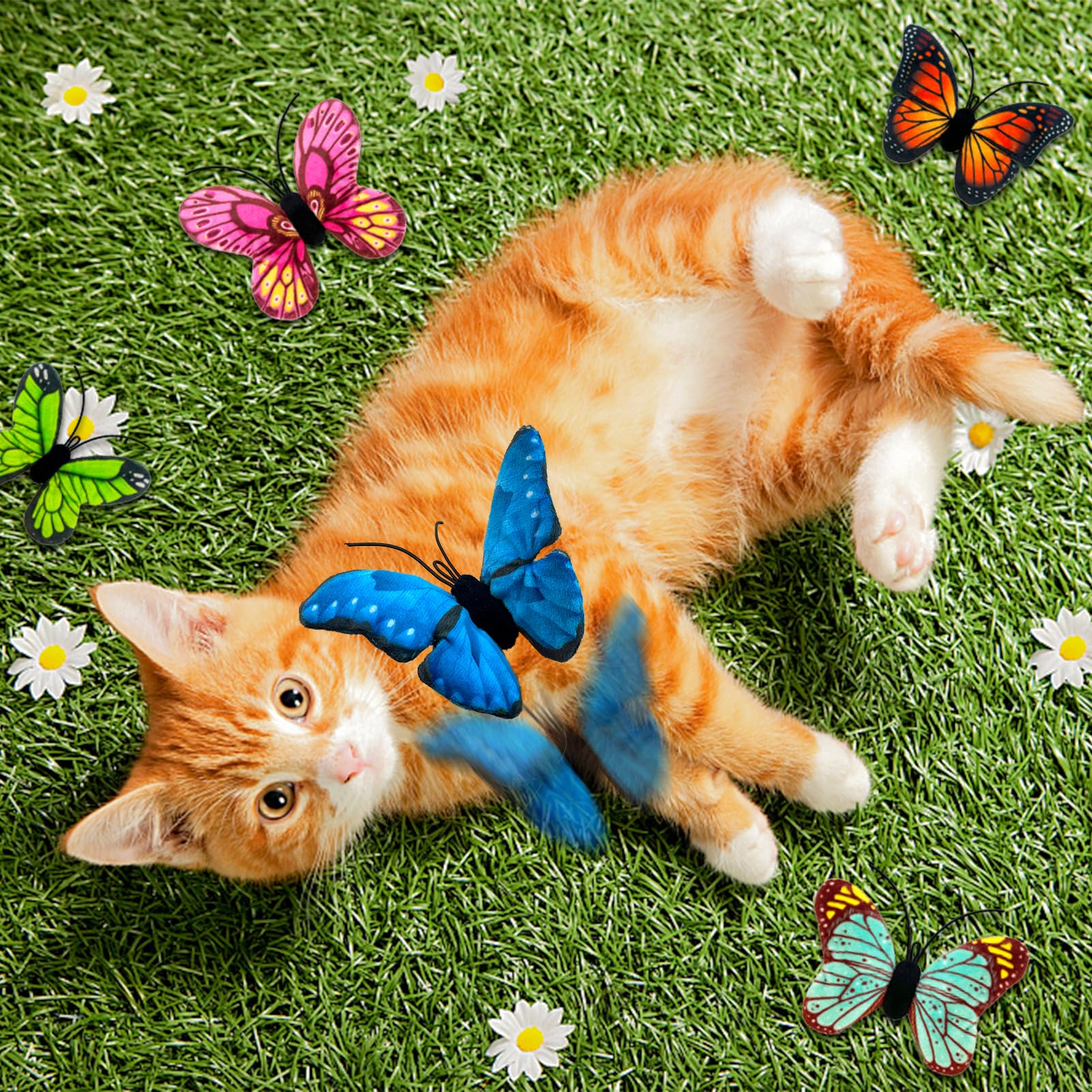 Lepawit Catnip Toys For Cat, Crinkle Toys For Indoor Cats,2 Pack Cute Butterfly Toys For Cats &Kitty& Kitten