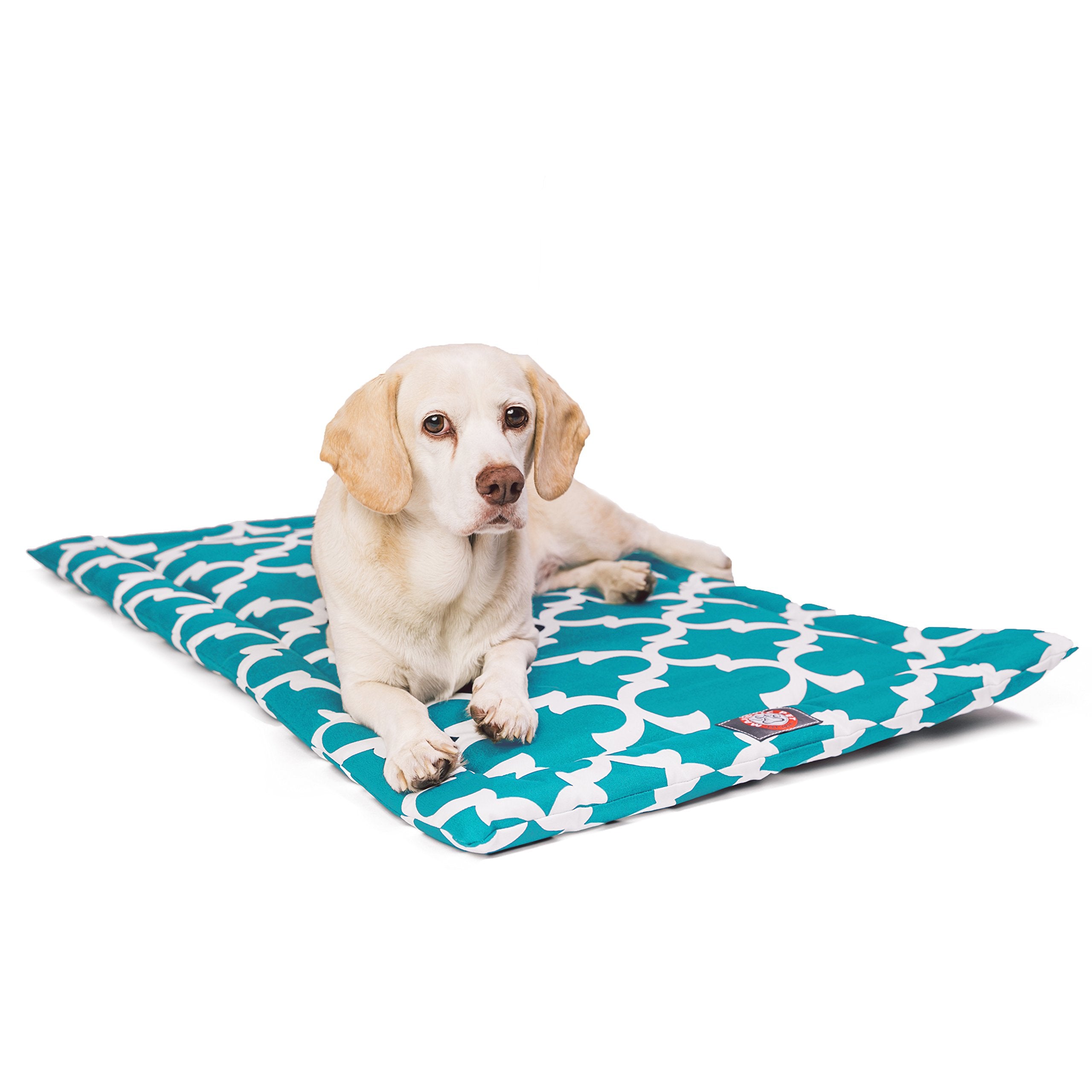24' Trellis Teal Blue Crate Dog Bed Mat By Majestic Pet Products