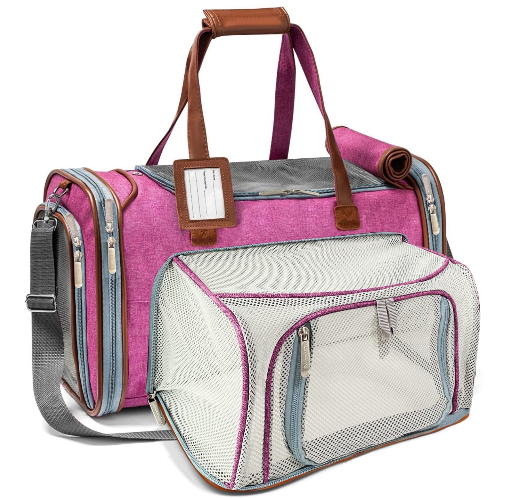 Mr. Peanut'S Gold Series Big Apple Xl Expandable Airline Capable Soft Sided Pet Carrier, Premium Brand Self Locking Zippers, Plu