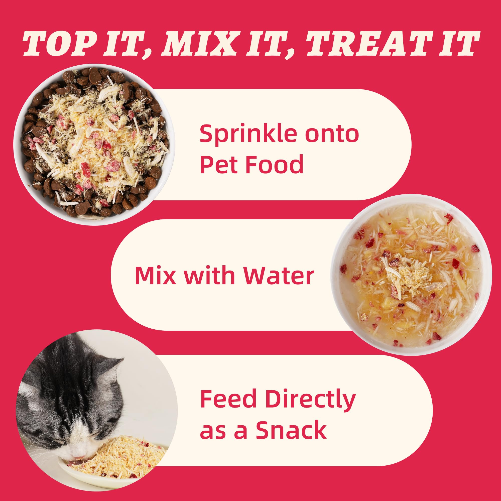 Wellix Dog & Cat Food Topper - Cranberry Treats Freeze Dried Egg Yolk & Chicken Flavor Low Calorie - Support Kidney Bladder & Ur