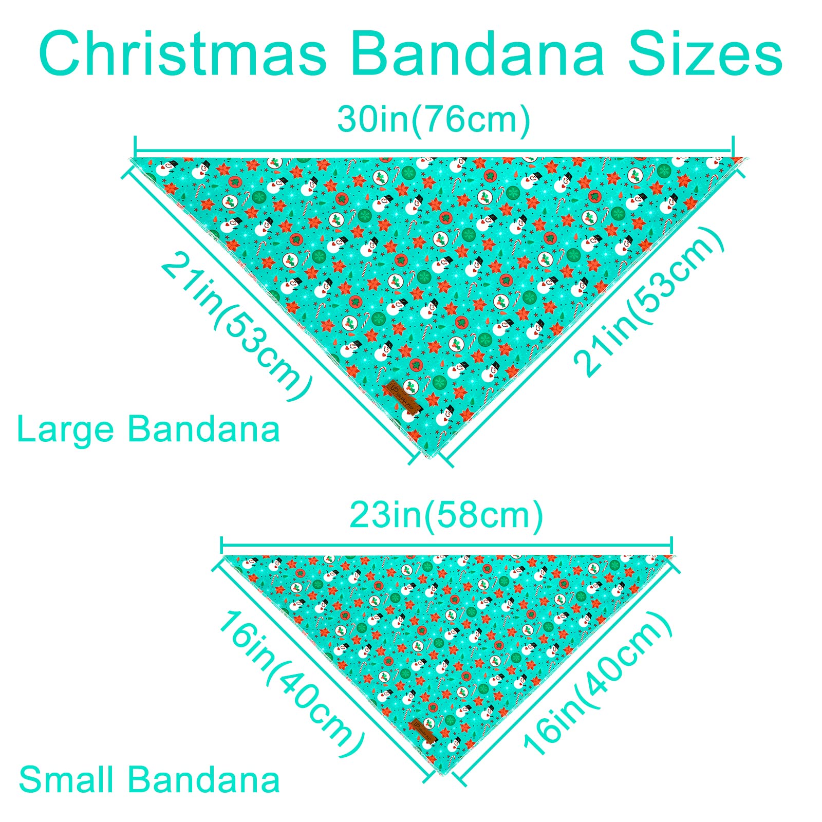 Up Urara Pup Christmas Dog Bandana, Christmas Snowman Triangle Bid Scarf For Girl Boy Dog, Cotton Pet Kerchief, Cute Green Dog B