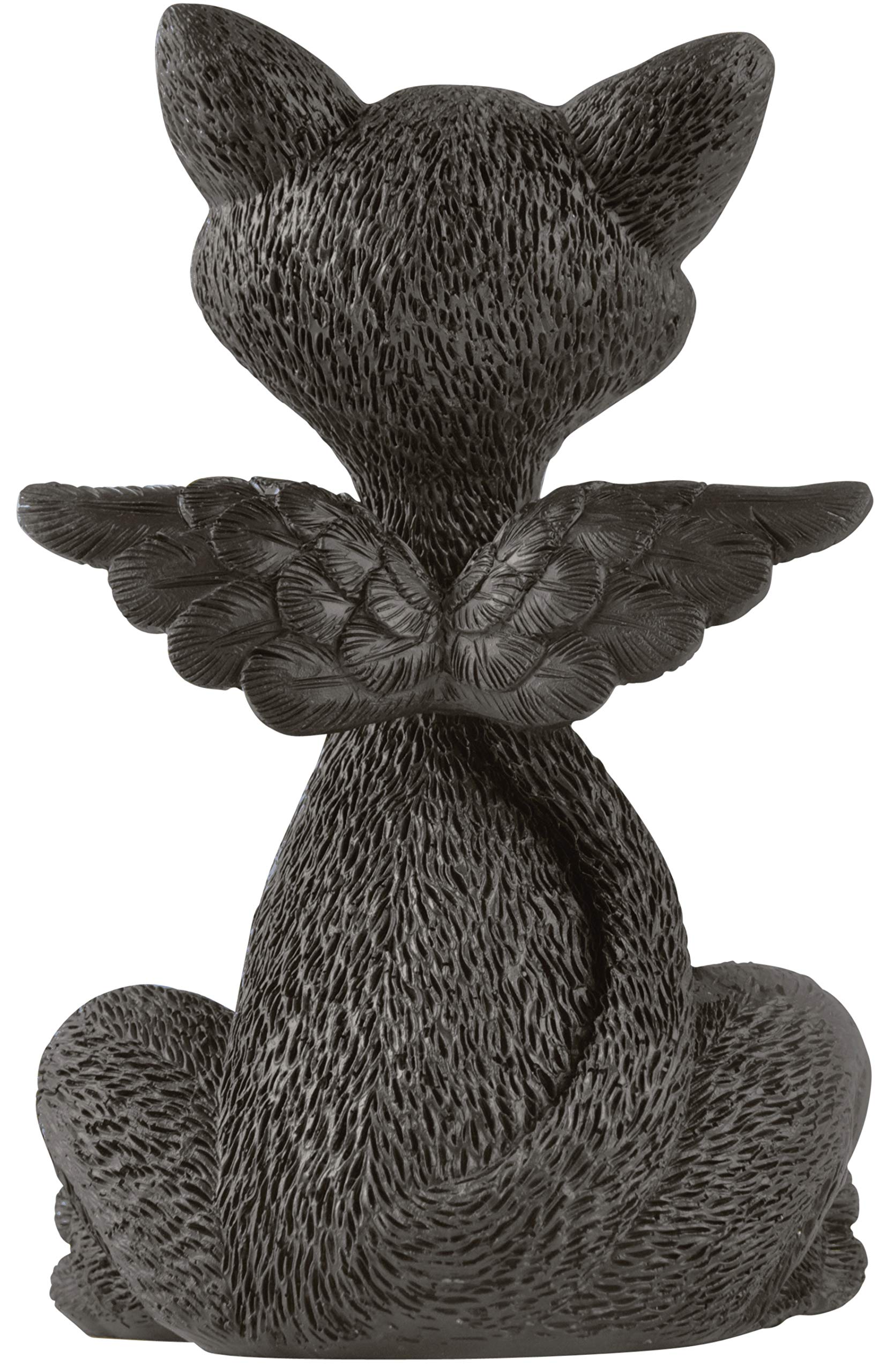 Whimsical Black Cat Angel Figurine With Angel Wings - Happy Cat Collection - Gifts For Cat Lovers, Cat Lover Gifts For Women, Cat Lover Gifts For Men, Cat Decor For Cat Lovers, Cat Memorial Gifts