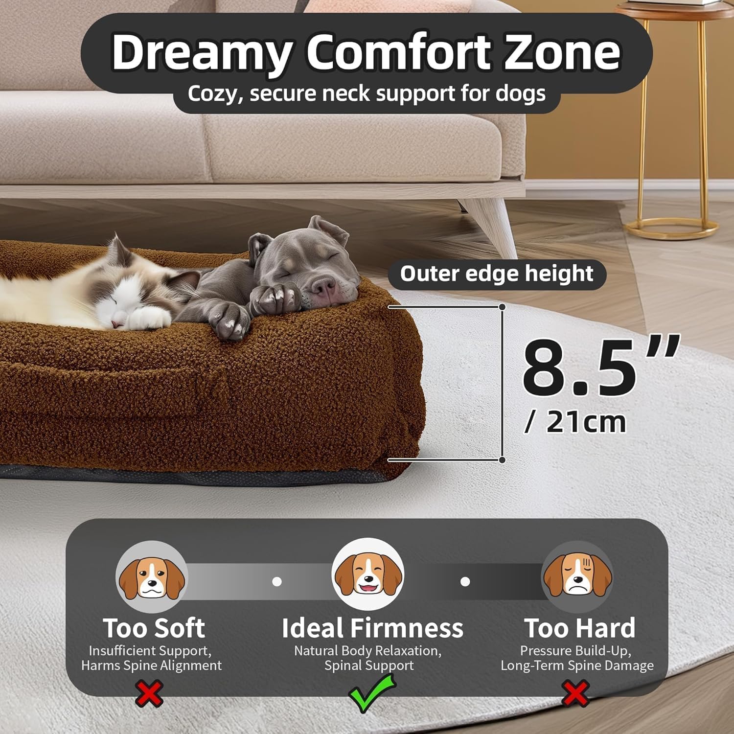 Sytopia Medium Dog Bed 36'', Calming Donut Bed For Indoor Cats Large With Removable Washable Cover, Cozy Soft Round Pet Bed With