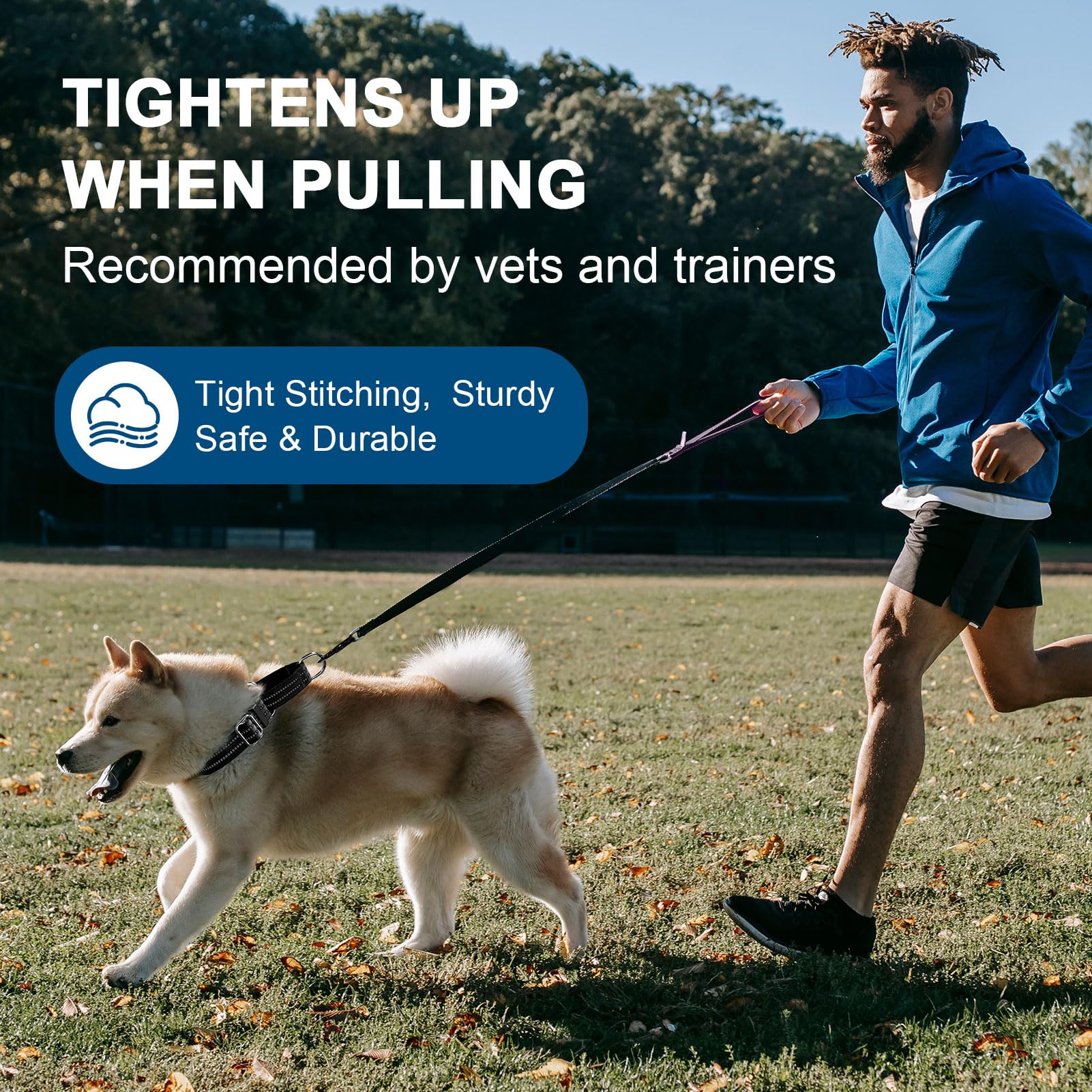 Joyeeiioo Martingale Dog Collar, Adjustable Nylon Reflective Collar With Quick Release Buckle (Black, Extra Large)