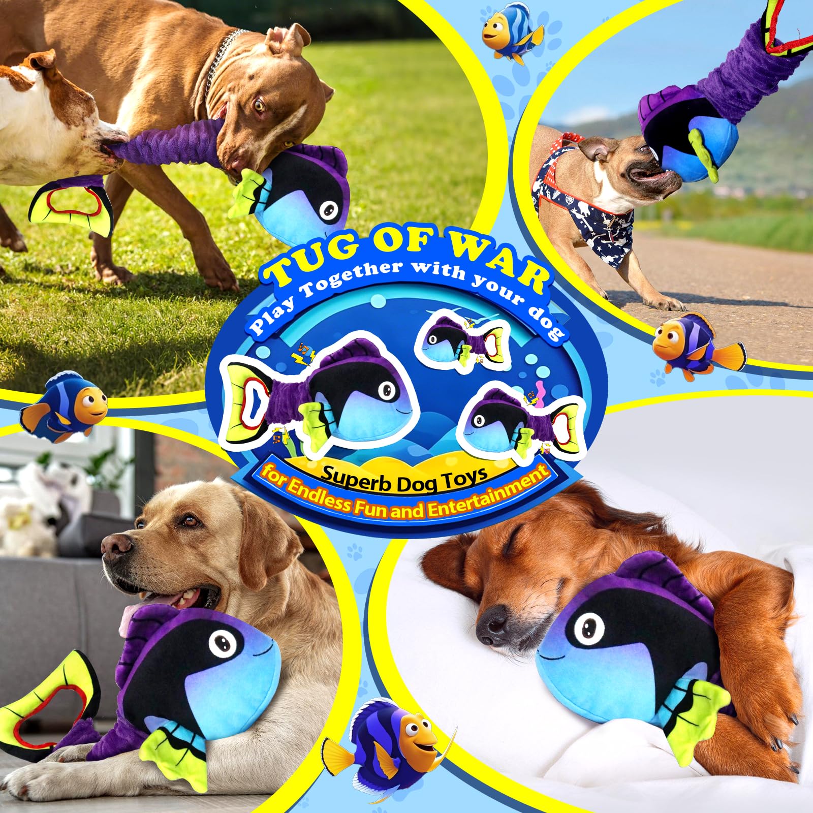Kachewlulu Squeaky Dog Toys For Aggressive Chewers -Suitable For Large Breeds-Chew Toys For Puppy Teething-Dog Toys To Keep Them
