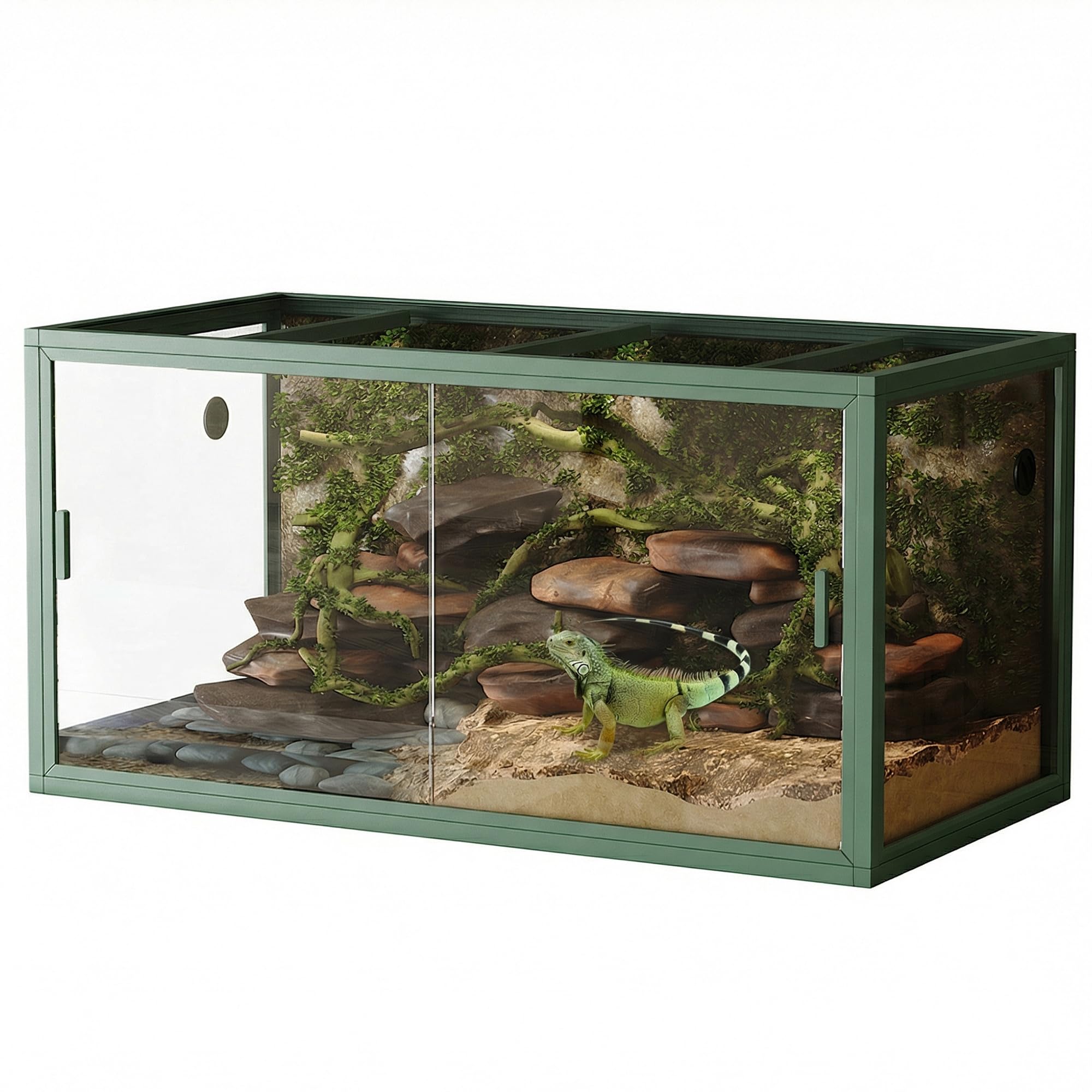 GarveeLife 120 gal Bearded Dragon Tank 4 x2 x2 Reptile Terrarium Enclosure with Sliding Glass Doors, Snake Enclosure Heavy Duty 