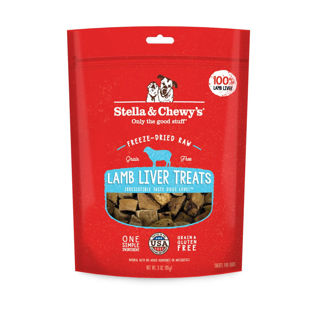 Stella & Chewy'S Freeze-Dried Raw Single Ingredient Lamb Liver Treats, 3 Oz. Bag