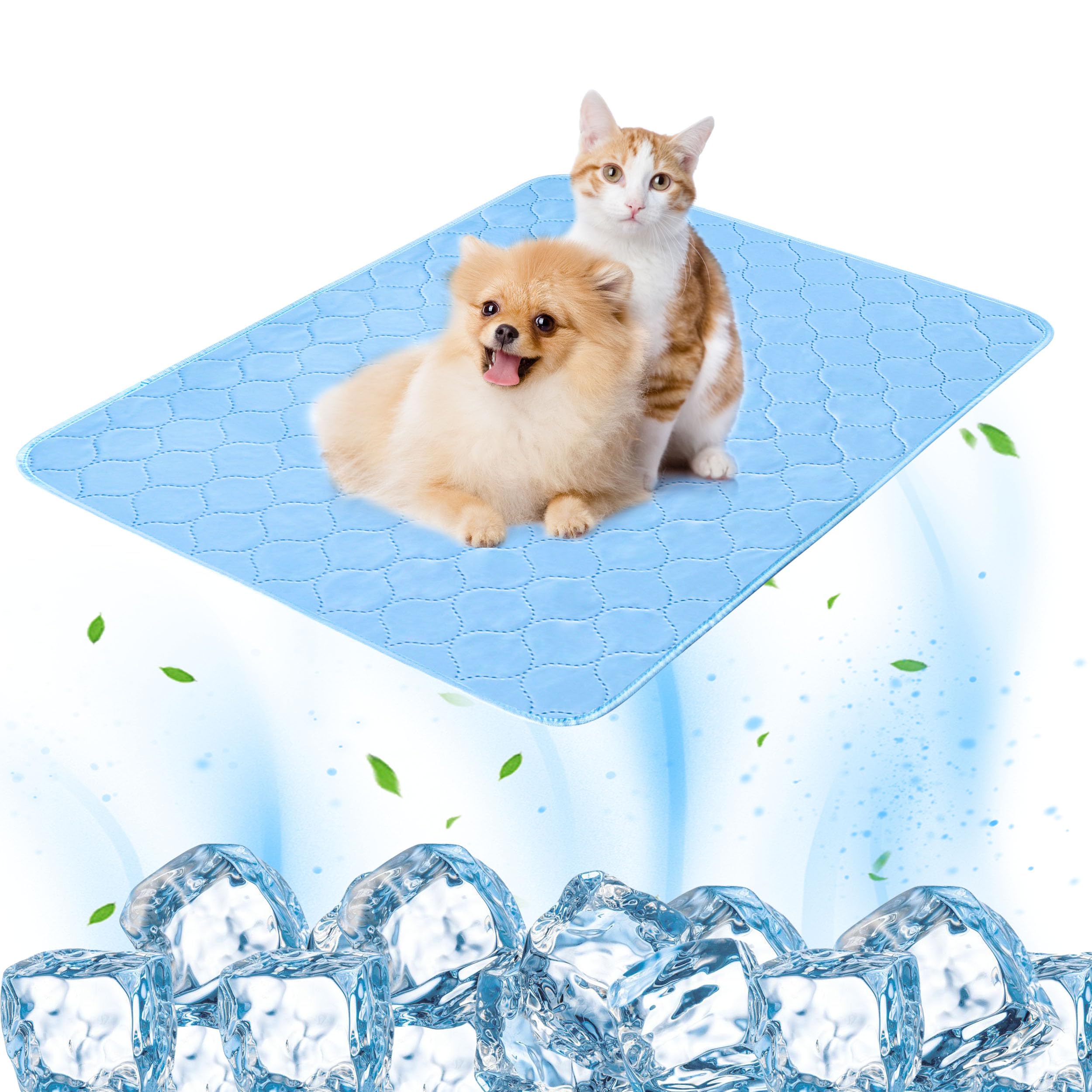 Patiencet Dog Cooling Mat, 22'' X 28'' Upgrade Pet Cool Mat For Dogs Cats, Summer Ice Silk Dog Cooling Pad & Washable Pee Pad Fo