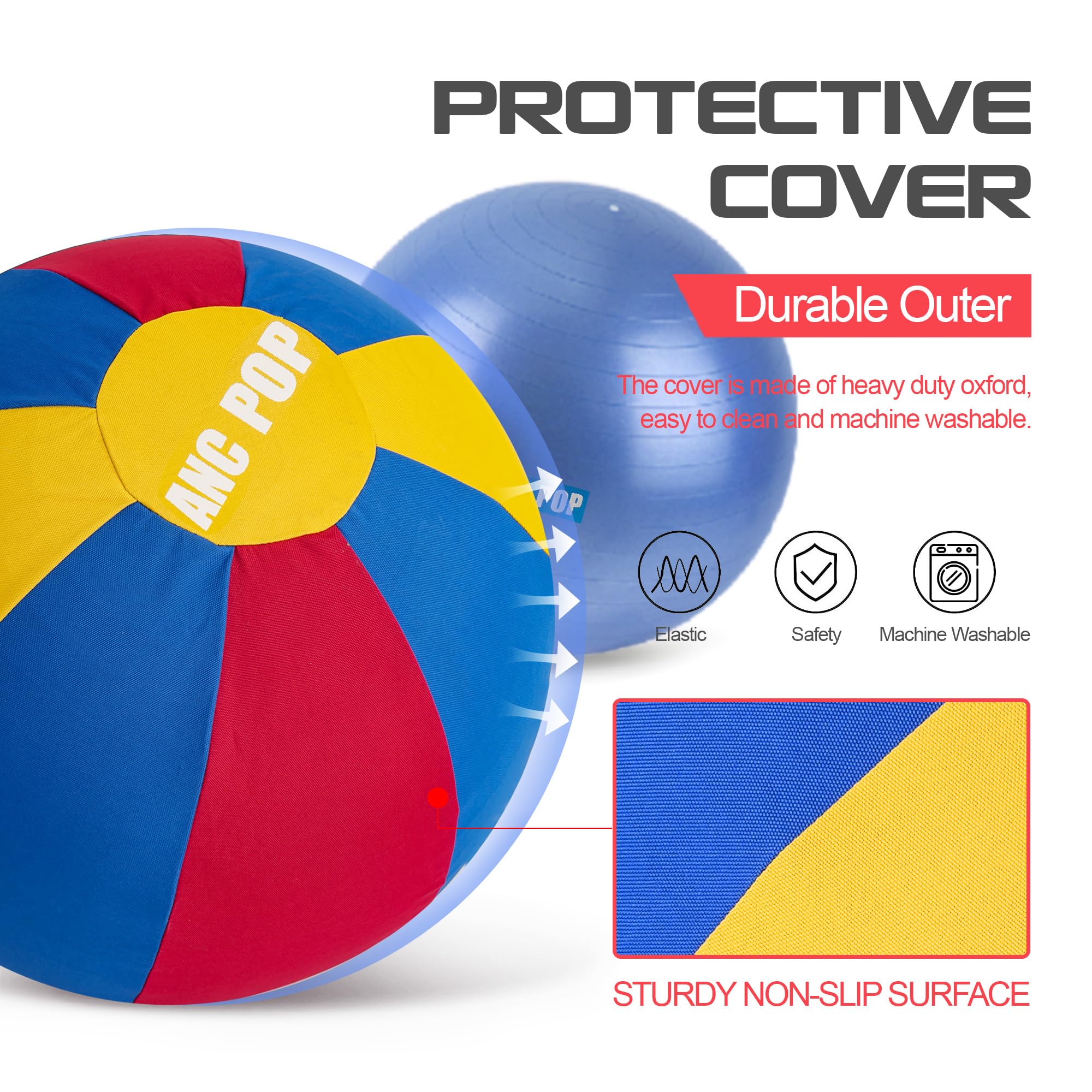 Anc Pop Herding Ball For Dogs Horse & Cover 25'' Ball For Horses Large With Hand Pump For Play Horse Toys For Horses Stall, Red