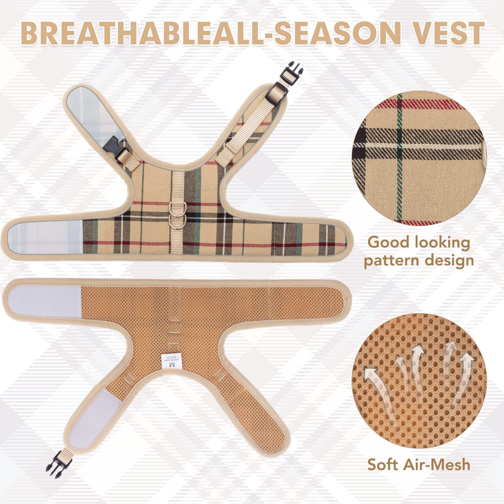 Bingpet Cat Harness And Leash Escape Proof - Soft And Air-Mesh Kitten Travel Walking Harness - Vest Harness For Small Medium Large Cats & Puppy Dog & Rabbit