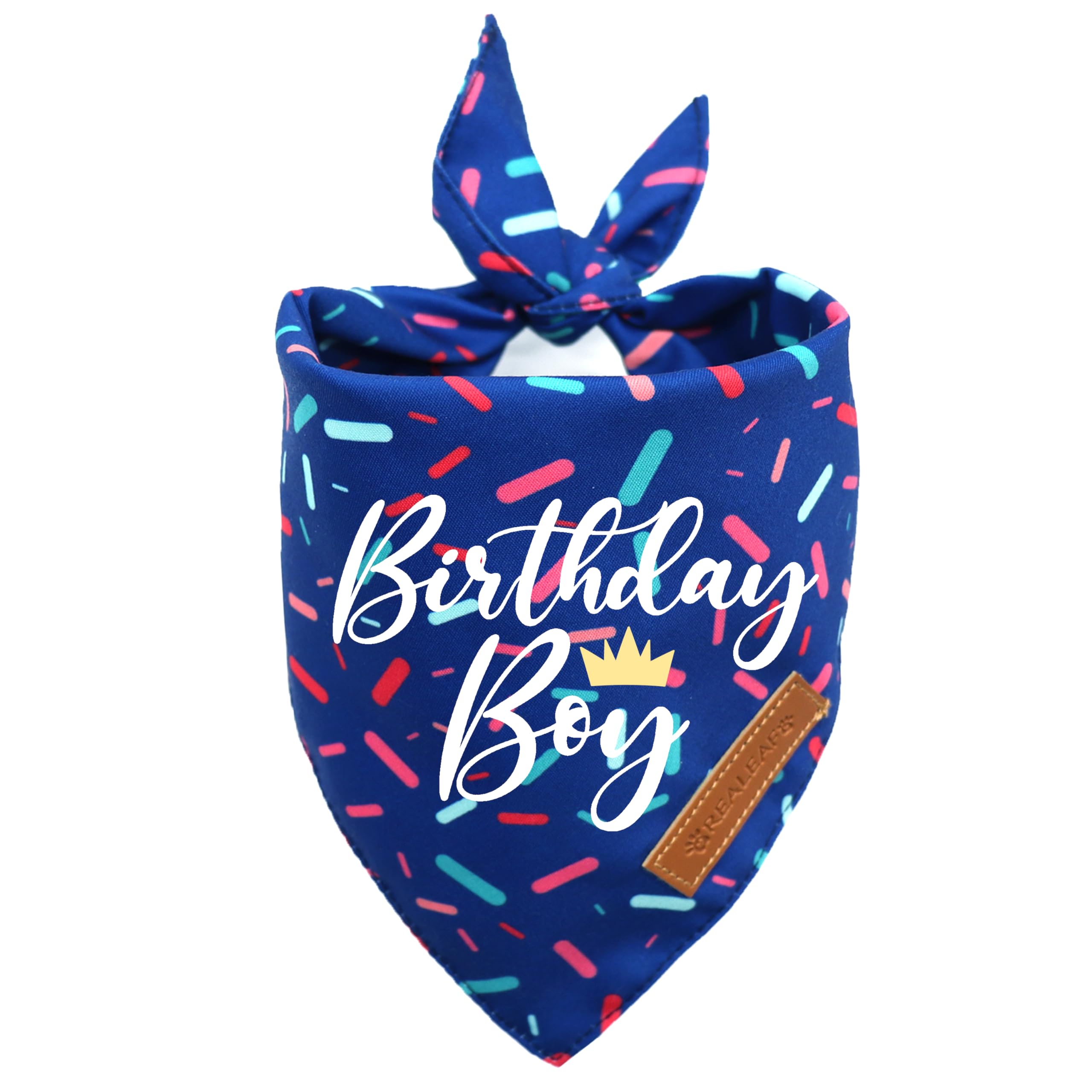 Realeaf Birthday Boy Dog Bandana, Dog Birthday Party Supplies,Premium Durable Fabric, Bandana For Large And Xlarge Dogs (Blue, X