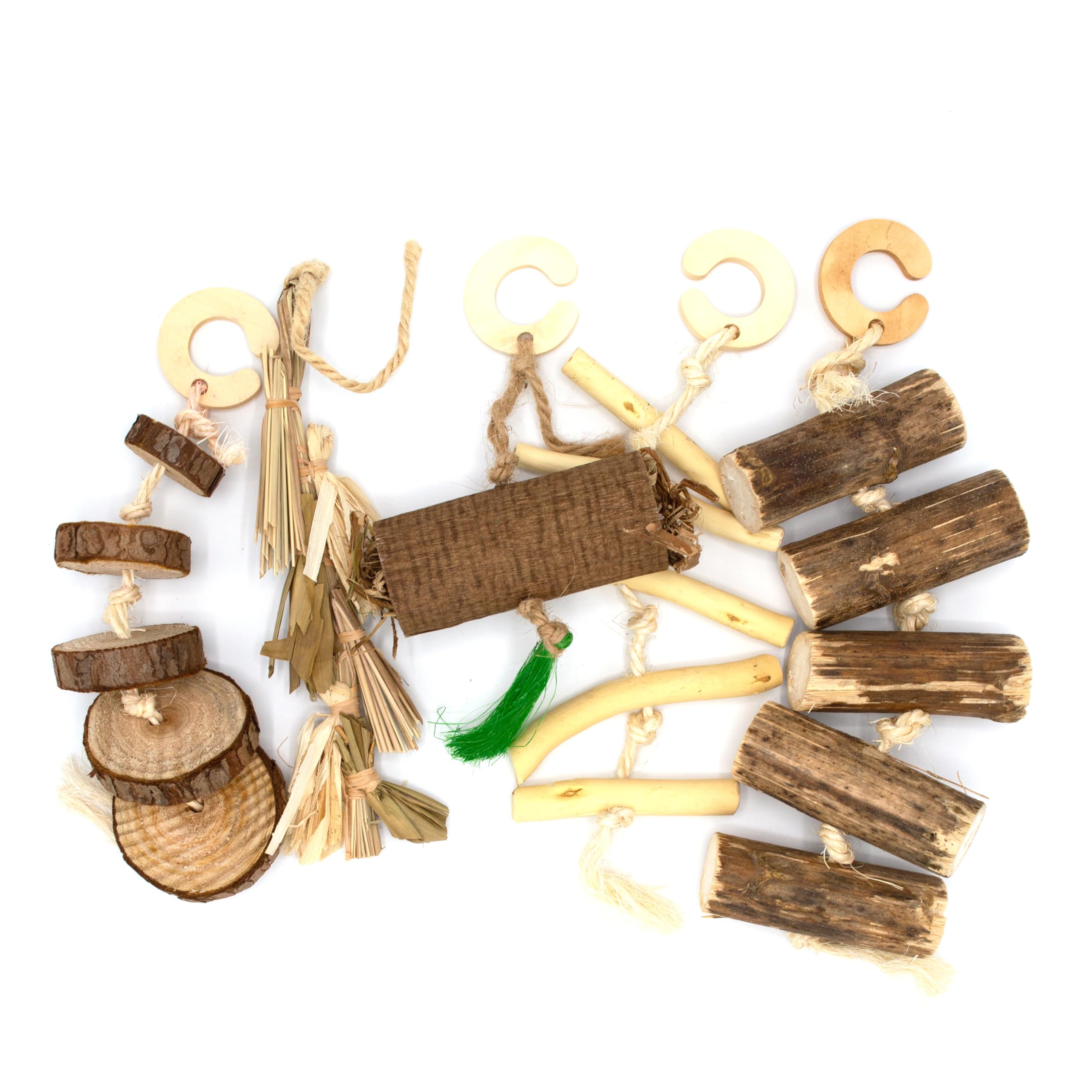 Oxbow Enriched Life Natural Dangly Party Pack, Rabbit Toys, Guinea Pig Toys, Enrichment for Bunny, Guinea Pig, Hamster Stuff, Ra