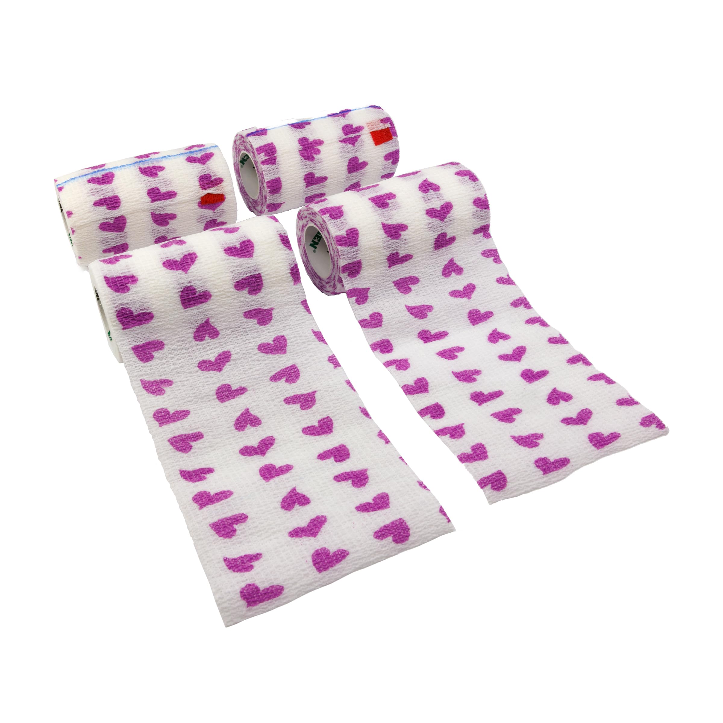 SyrFlex Cohesive Bandage 4    White Hearts 4pk