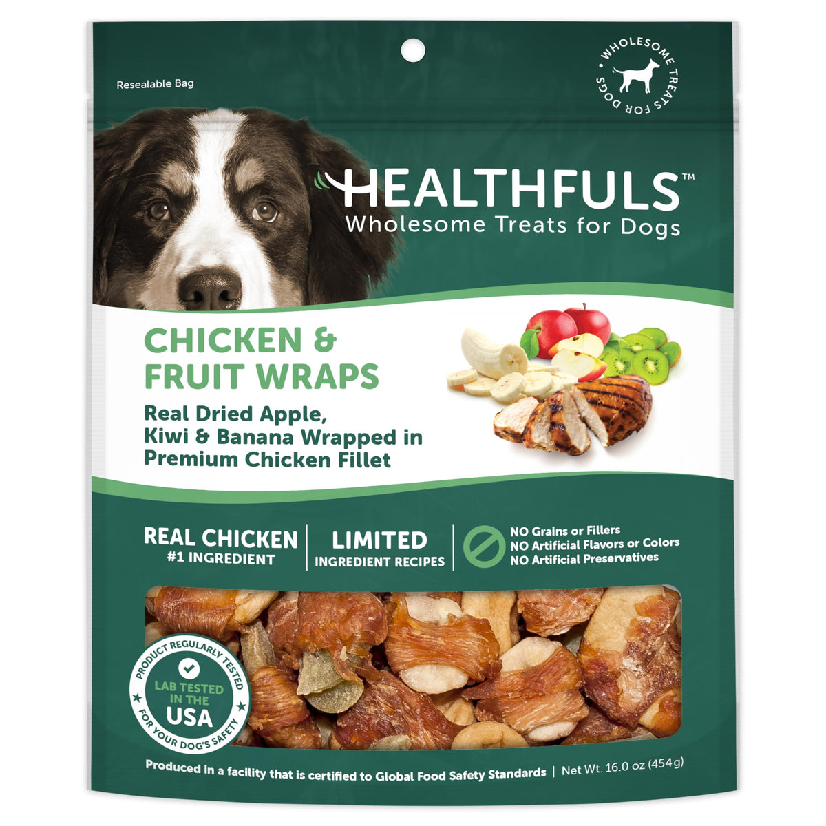 Healthfuls Chicken Wrapped Fruit Dog Treats, 16Oz