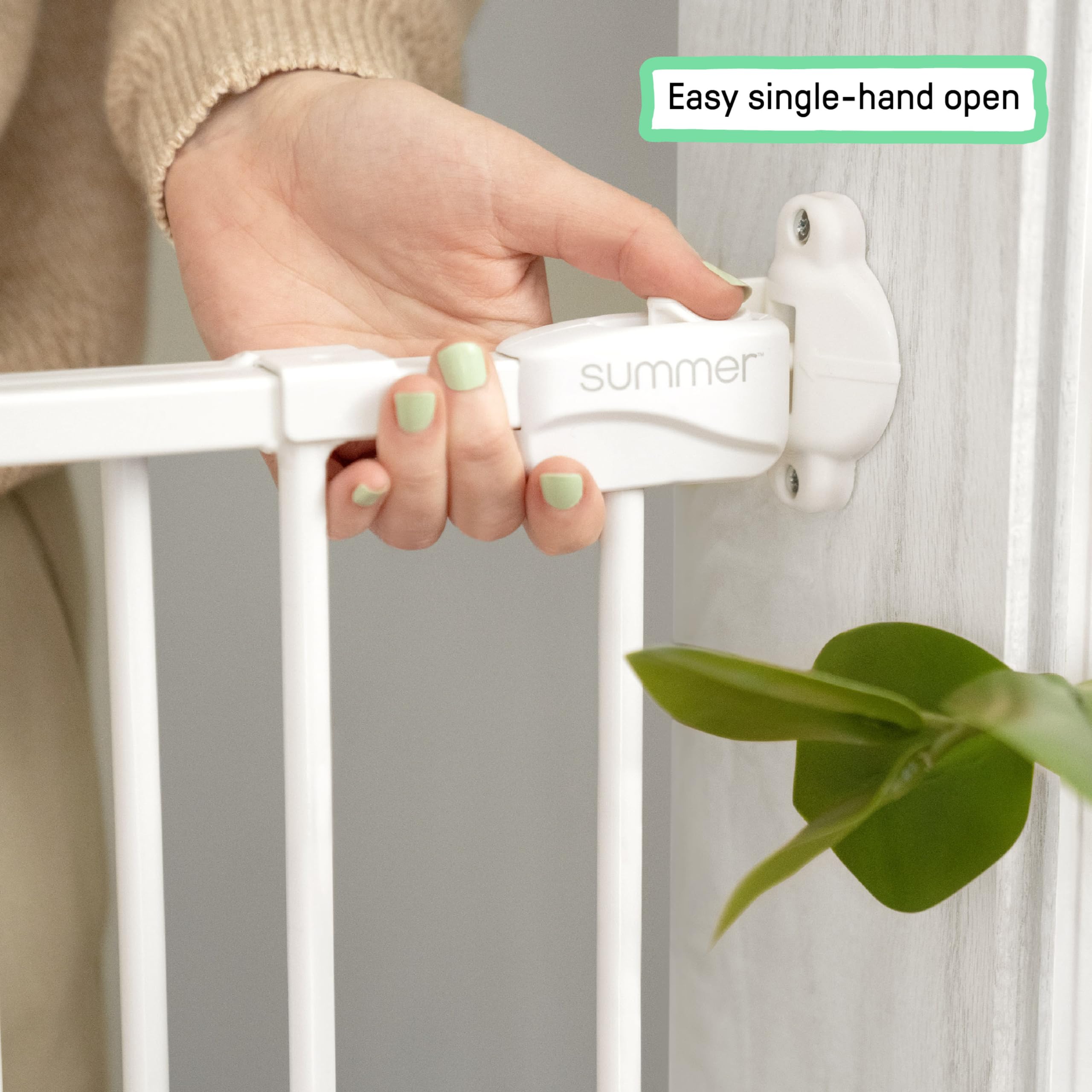 Ingenuity The Stairway 42W Series Safety Pet and Baby Gate, 28-42 Wide, 28 Tall, for Stairway or Hallways - White Metal