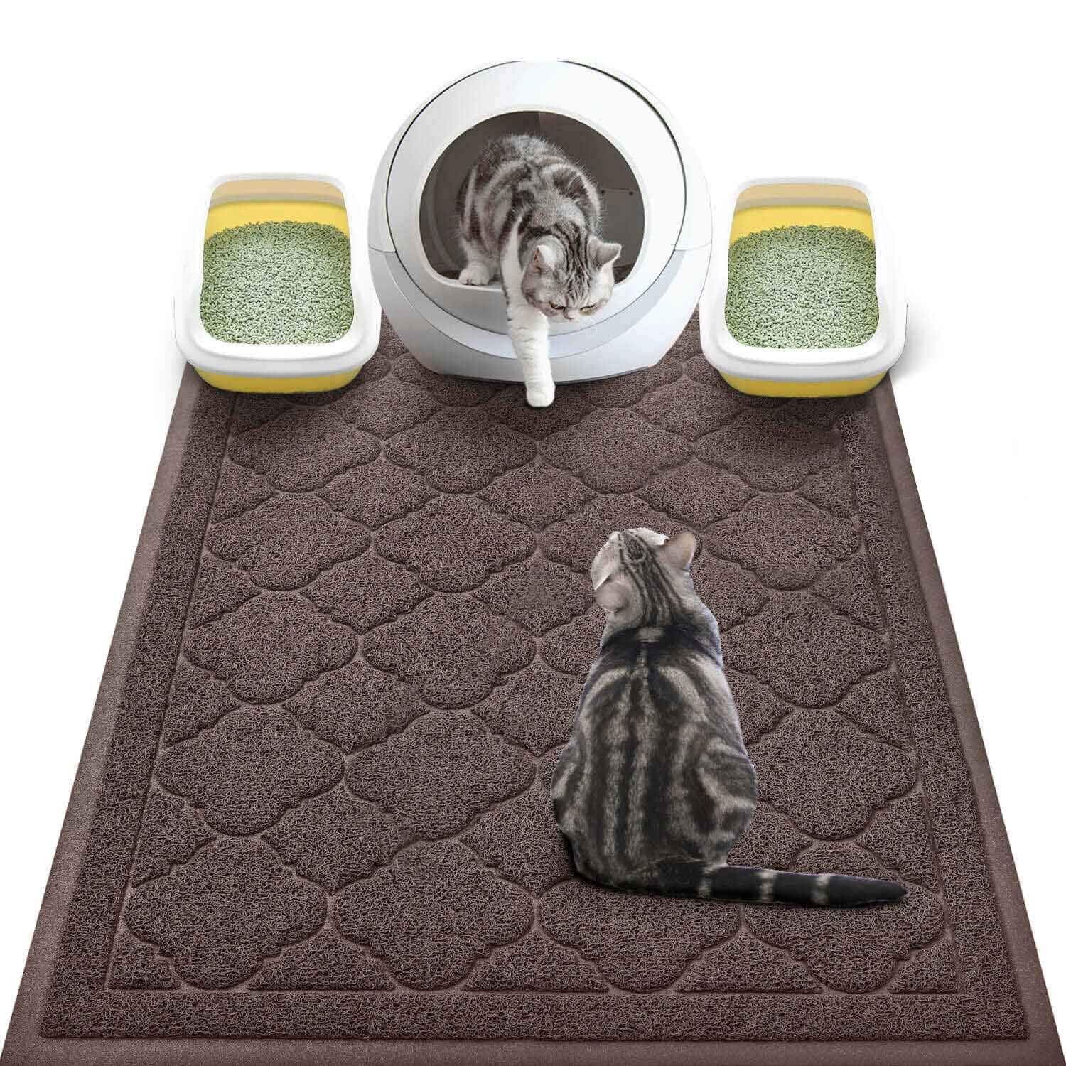 WePet Cat Litter Box Mat, Kitty Premium PVC Pad, Durable Trapping Rug, Phthalate Free, Urine-Resistant, Scatter Control, XXL 47 