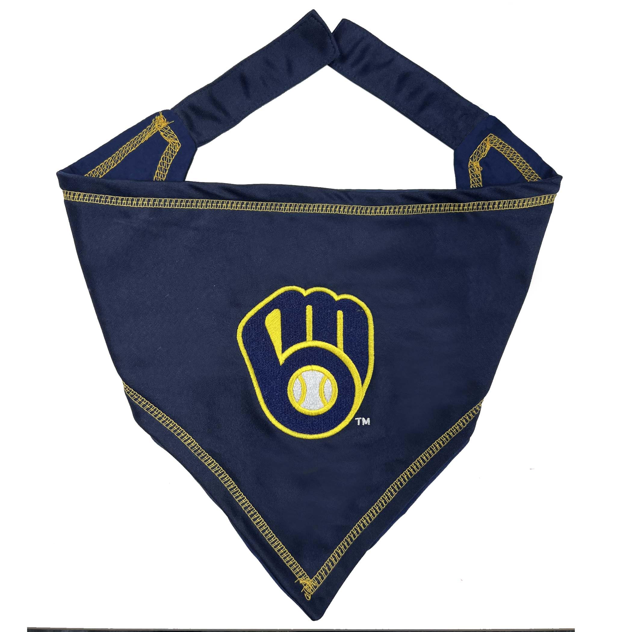 Pets First Milwaukee Brewers Tie Bandana, Small/Medium. Dog Bandana Scarf Bib For Pet Cat Dog. The Ultimate Game-Day, Party Band