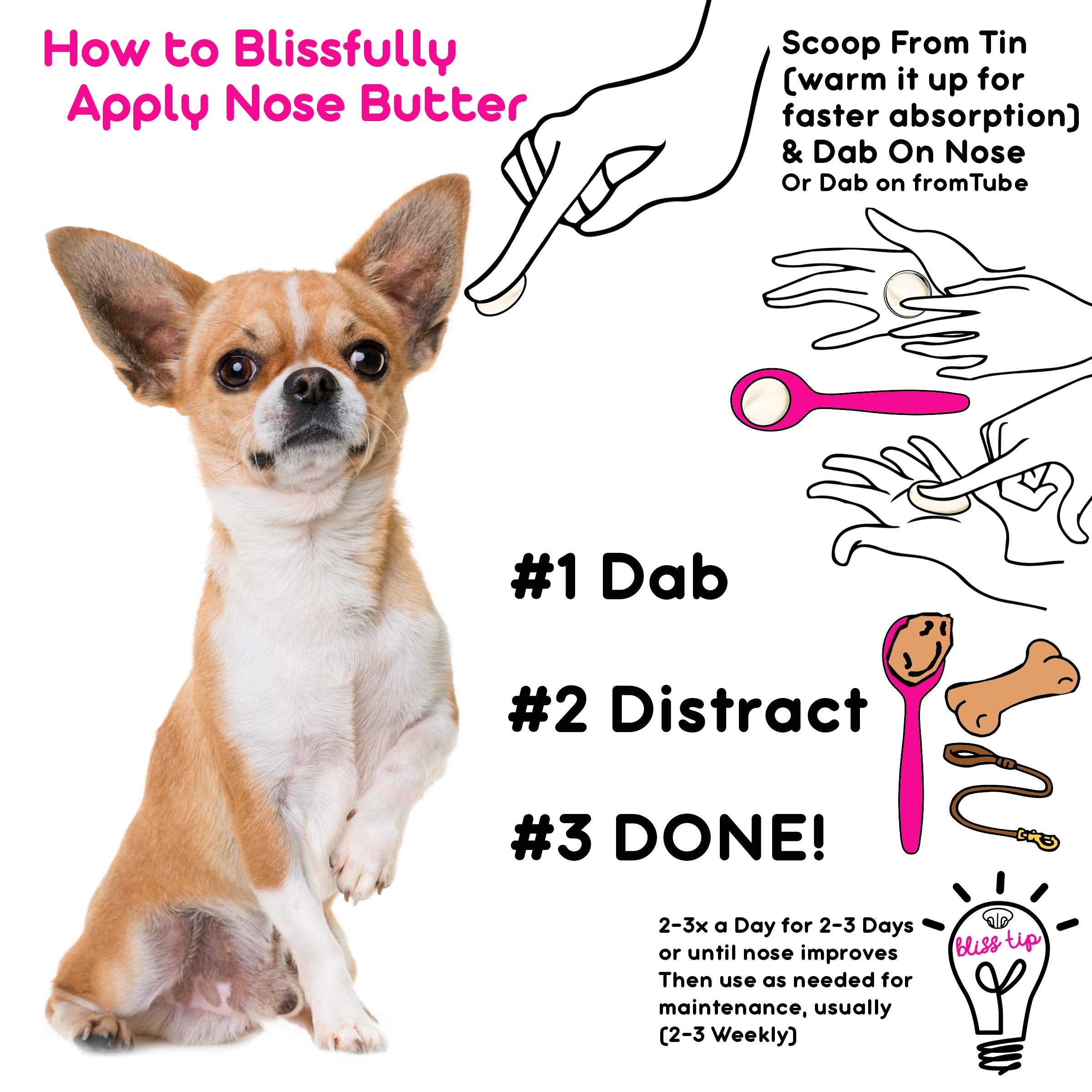 The Blissful Dog Short Coat Chihuahua Unscented Nose Butter - Dog Nose Butter, 16 Ounce