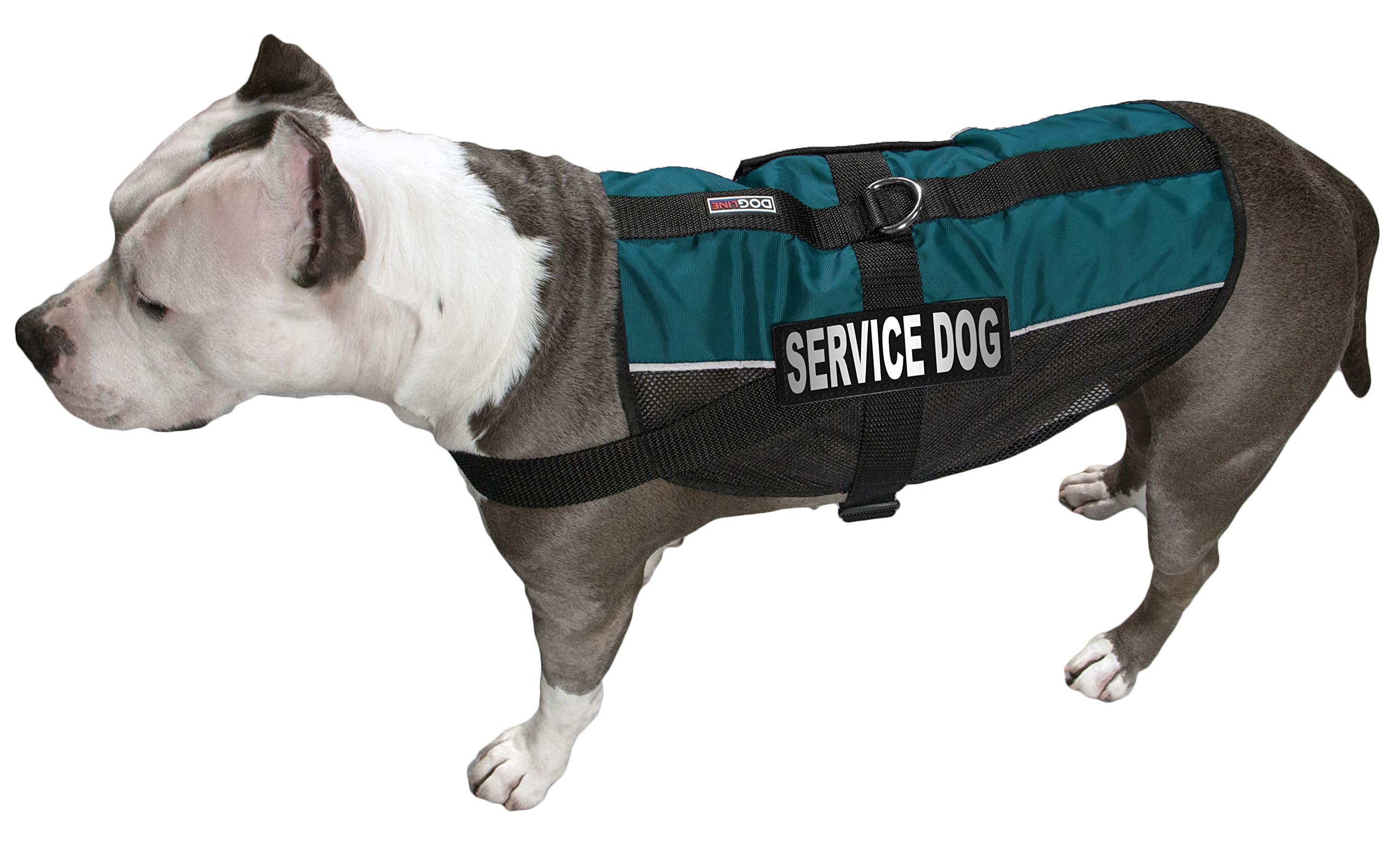 Dogline Maxaire Vest Service Dog Removable Patch Adjustable Harness Reflective With Service Dog Id Card For Puppies Small Medium And Large Dogs 22 By 29 Inch Teal