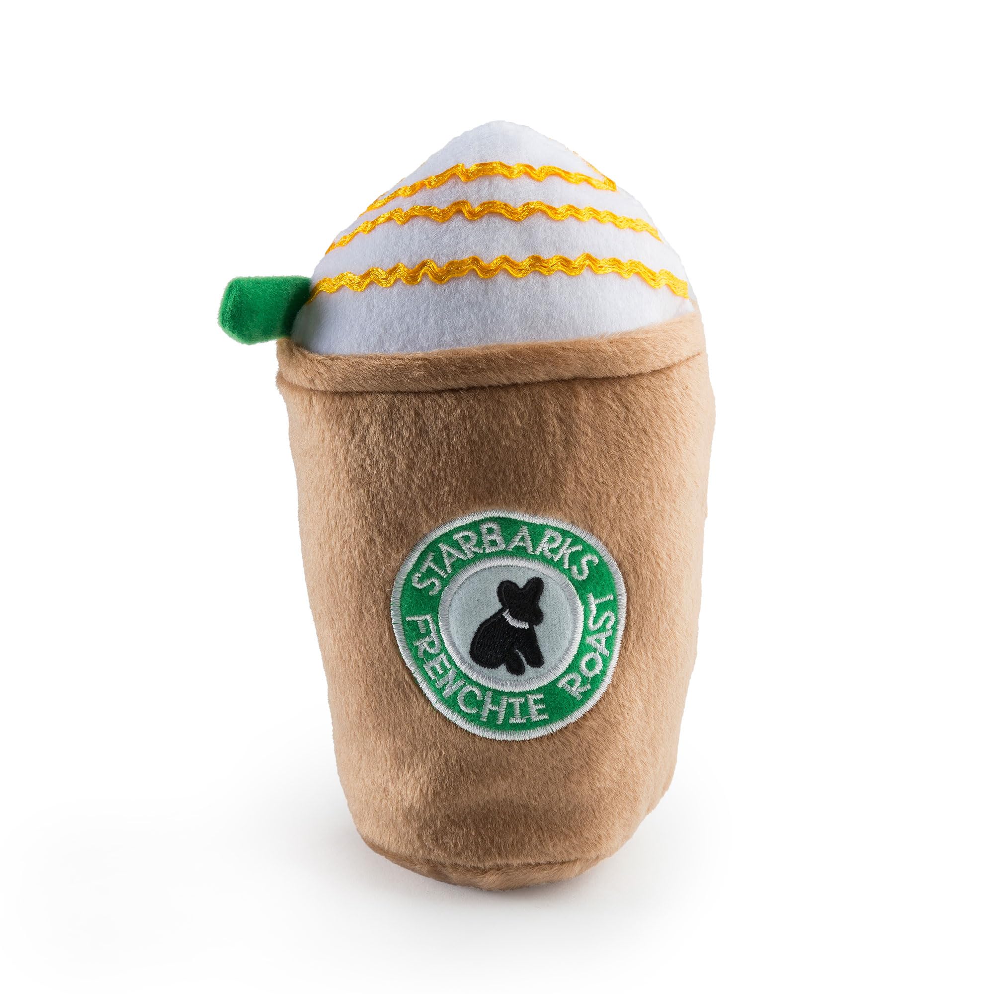 Haute Diggity Dog Starbarks Frappawcino, Plush Designer Dog Toys With Interactive Squeaker, Stimulating Pet Enrichment, Machine-Washable & Safe Materials For All Breeds, Size Medium
