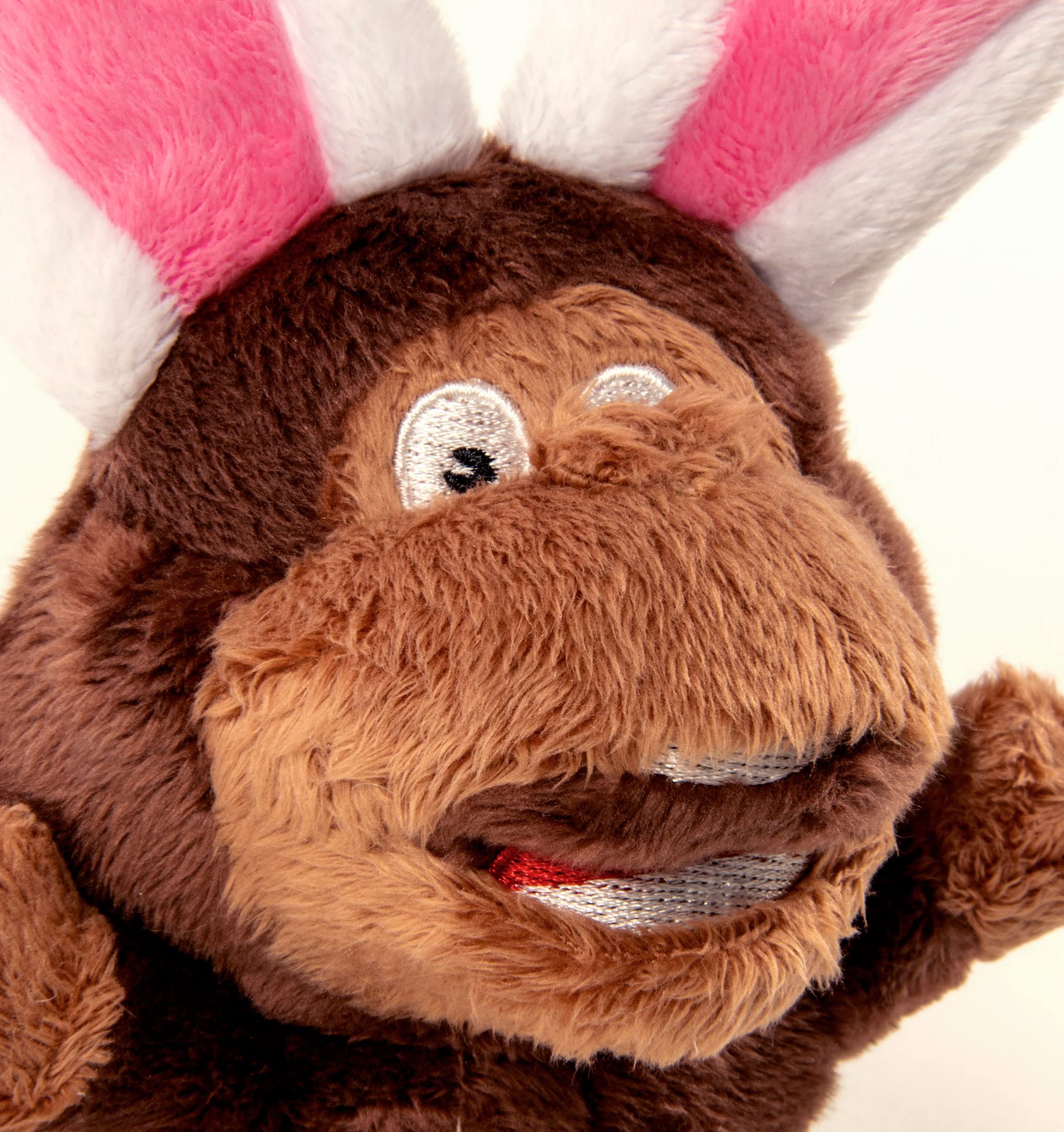 Godog Flips Monkey-Rabbit Silent Squeak Plush Dog Toy, Chew Guard Technology - Brown, Large