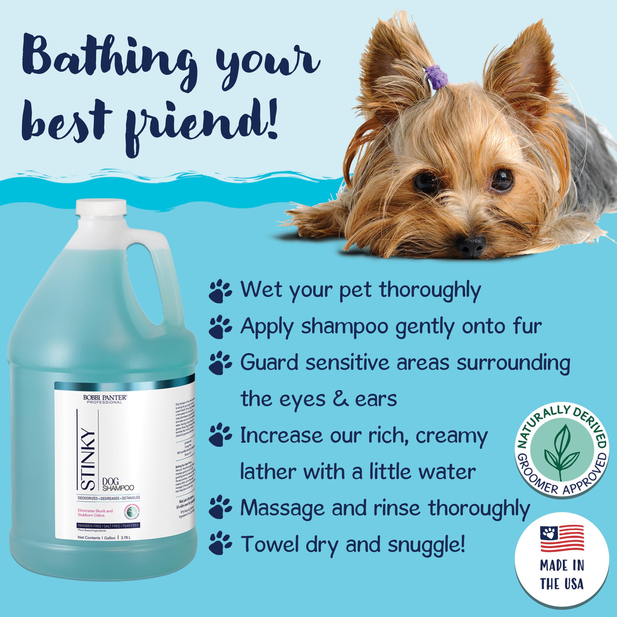 Bobbi Panter Heavy Duty Deodorizing Dog Shampoo For Degreasing & Moisturizing - Natural Ingredients, Tear-Free, Ph-Balanced, 20: