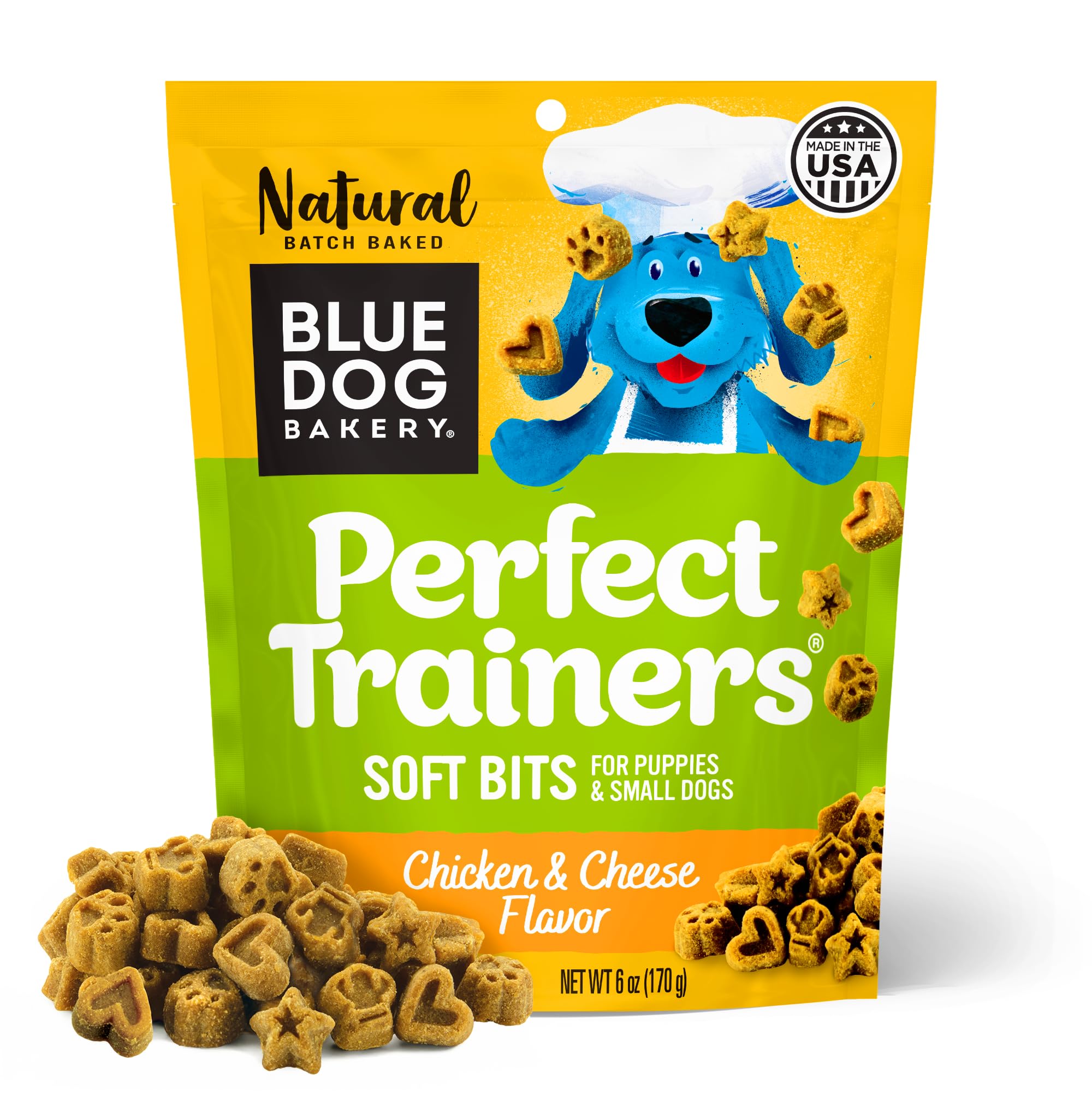 Blue Dog Bakery Natural Dog Treats, Perfect Trainers, Low Calorie Dog Training Treats, Chicken & Cheese Flavor, 6oz, 1 Count