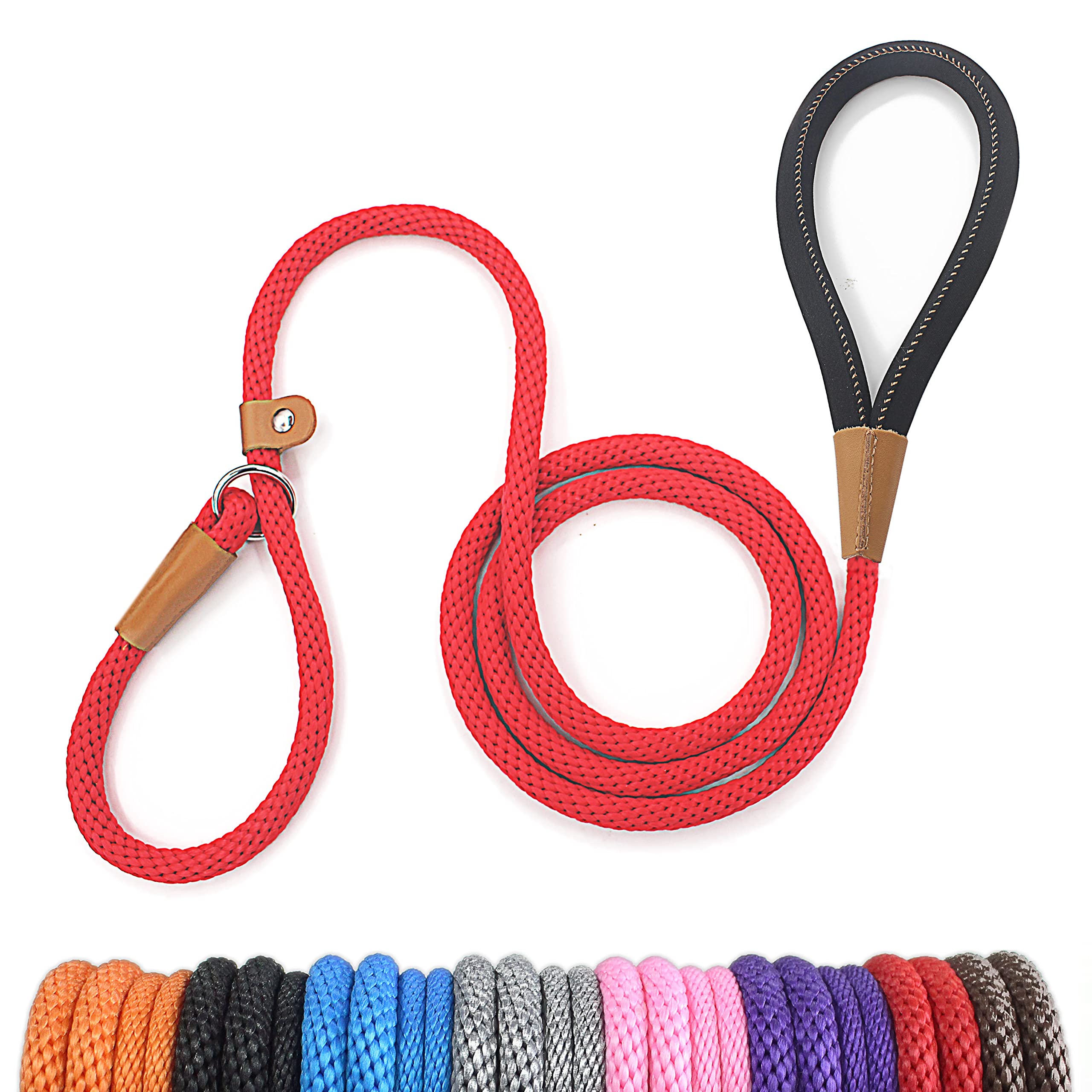 Lynxking 6 Ft Dog Leash Slip Lead 2 Pack Strong Heavy Duty Braided Dog Training Leash No Pull Training Lead Leashes For Medium Large And Small Dogs