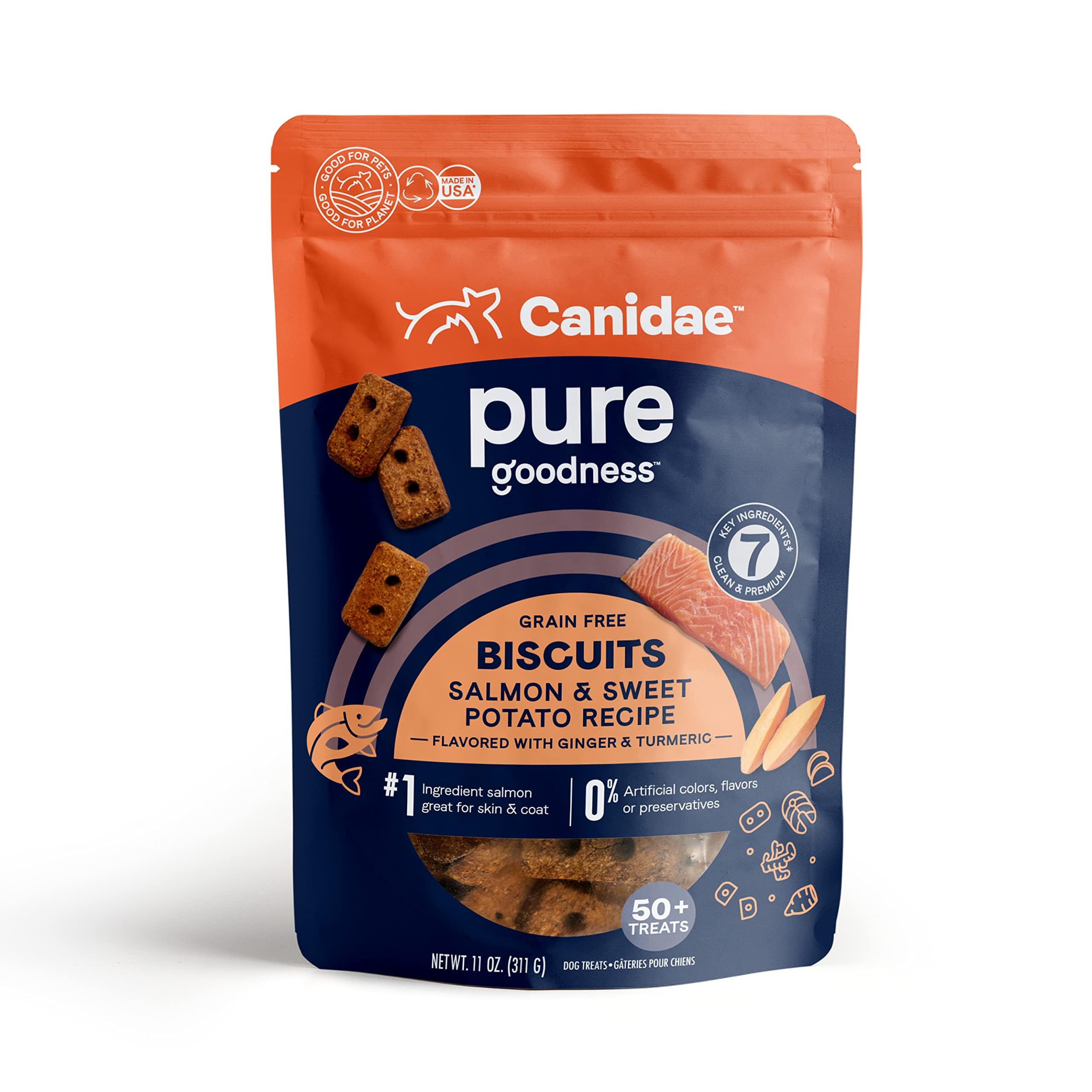 CANIDAE PURE Heaven Biscuits with Salmon & Sweet Potato Dog Treats 11 oz.