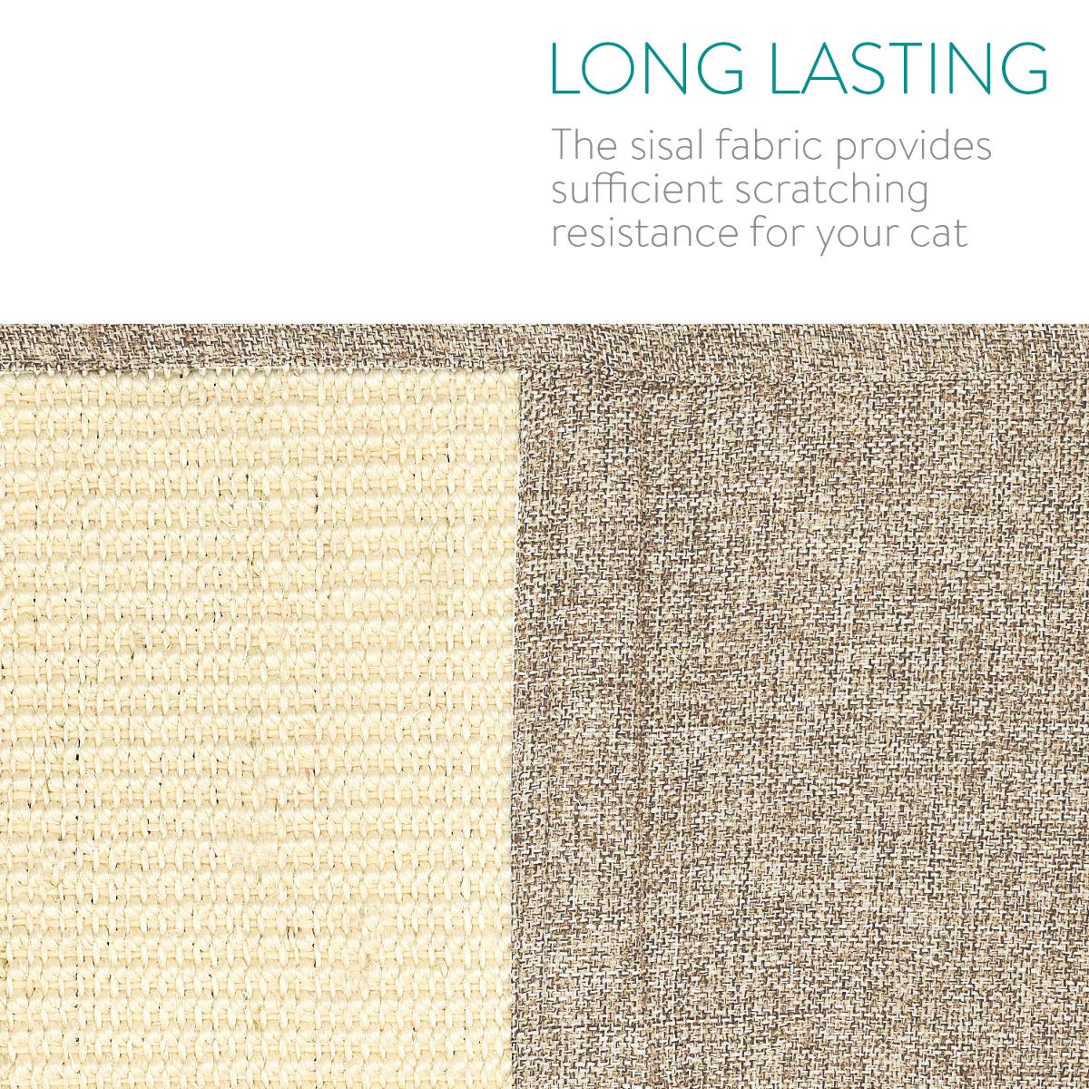 Navaris Cat Scratch Armrest Organizer - Sisal Furniture Protector Scratching Pad For Cats - Scratcher Mat Cover For Sofa Couch Armchair - Light Brown