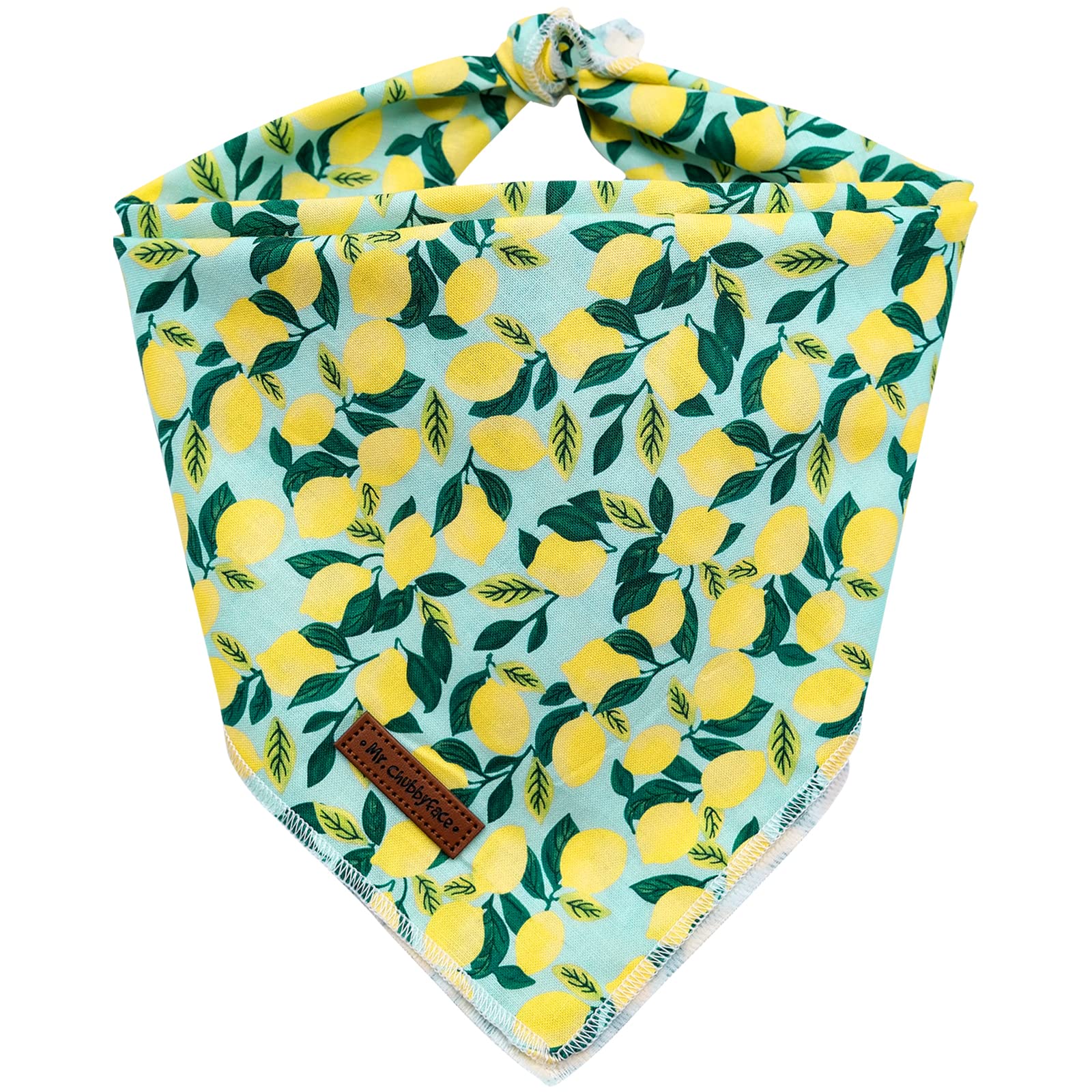 Mr. Chubbyface Spring Lemon Dog Bandanas Reversible Triangle Bibs Scarf Accessories For Dogs Cats Pets