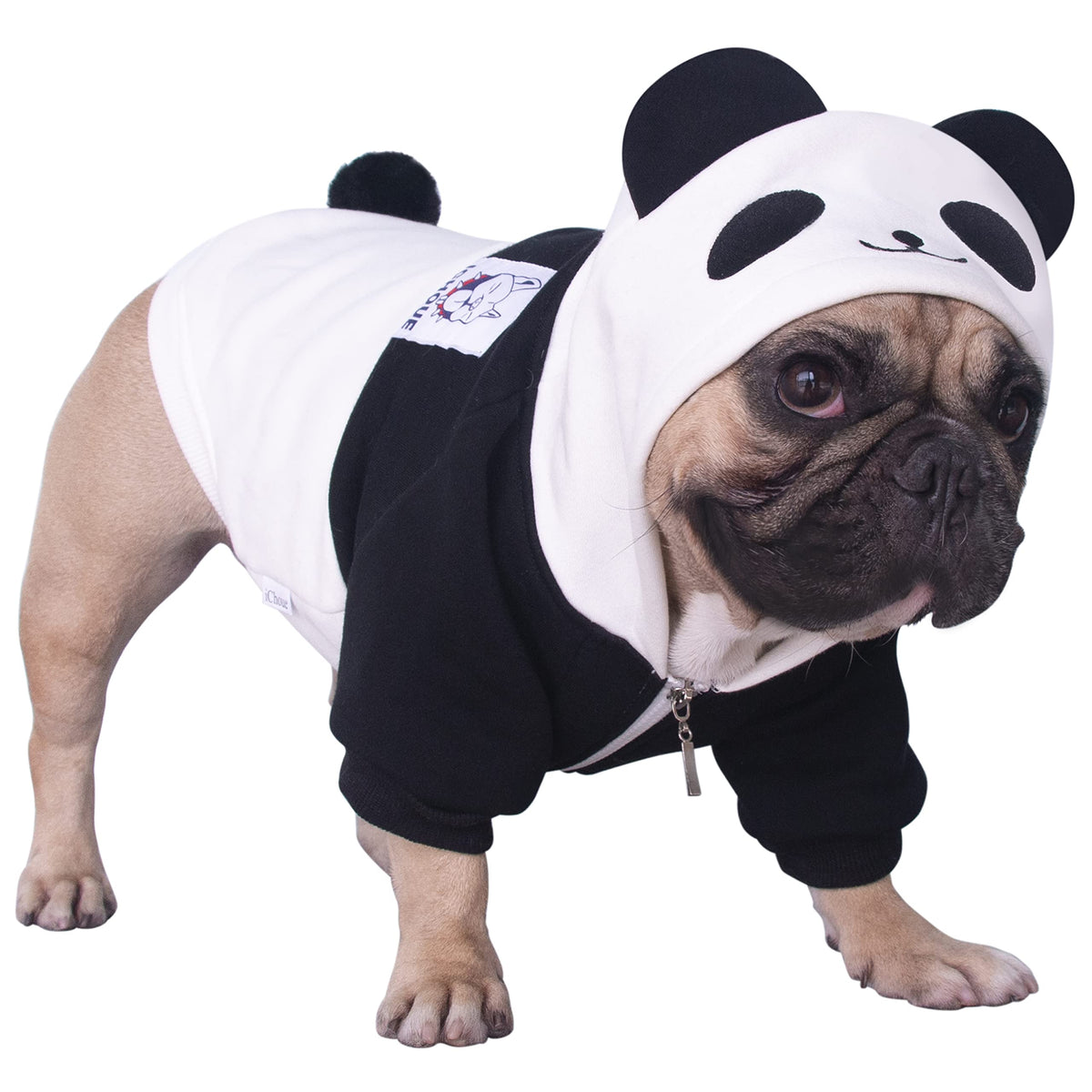 Ichoue Panda Dog Halloween Costumes Clothes Sweater Cute Funny For French Bulldog Cold Weather Winter Coats Hoodies Frenchie English Pug Pitbull Corgi Puppy - Black/Xxlarge