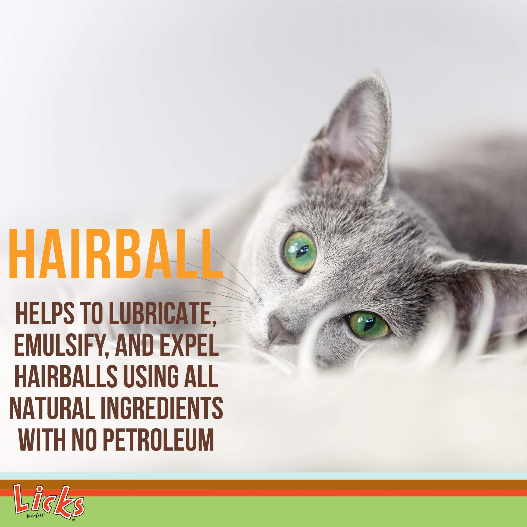 Licks - Hairball Remedy for Cats - Cat Hairball Treatment Containing Flax Seed Oil, Cod Liver Oil, and Sorbitol - LiquiPaks - 10