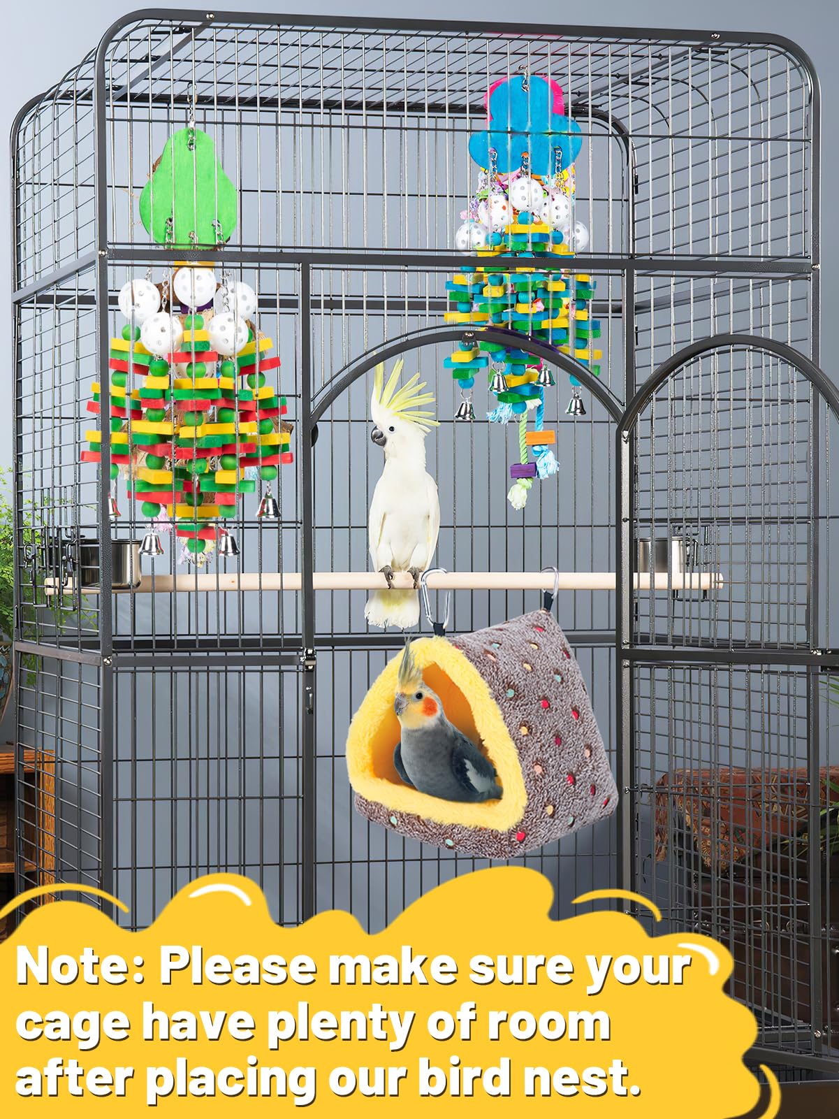Winter Warm Bird Nest House, Fluffy Parrots Bird Bed For Cage, Hanging Hammock Plush Shed Hut Hideaway Hut Gift For Parakeets Cockatiels Conures Lovebirds