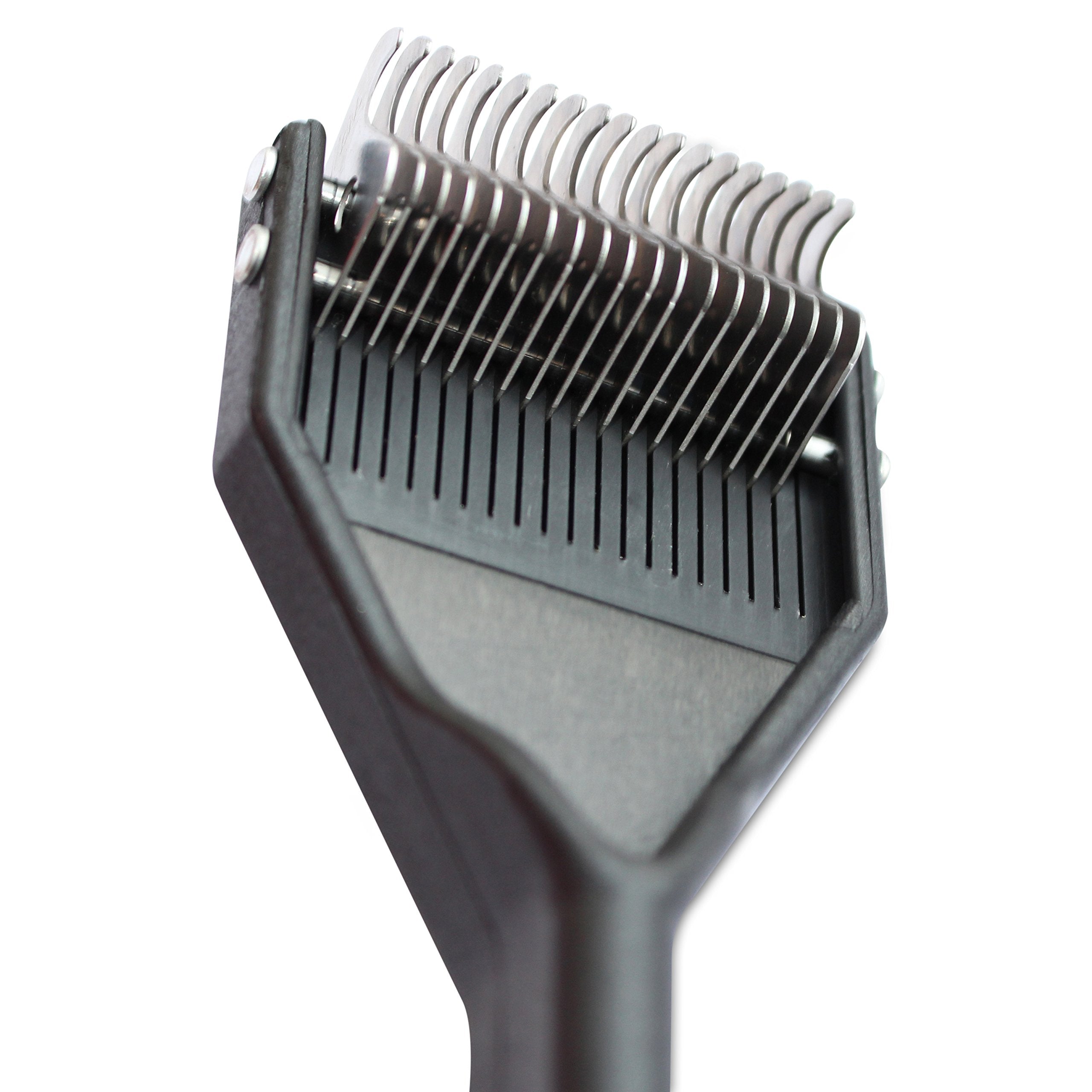 Mars Coat King Dematting Undercoat Grooming Rake Stripper Tool For Dogs And Cats, Stainless Steel With Plastic Handle, Made In Germany, 19-Blade Extra Fine