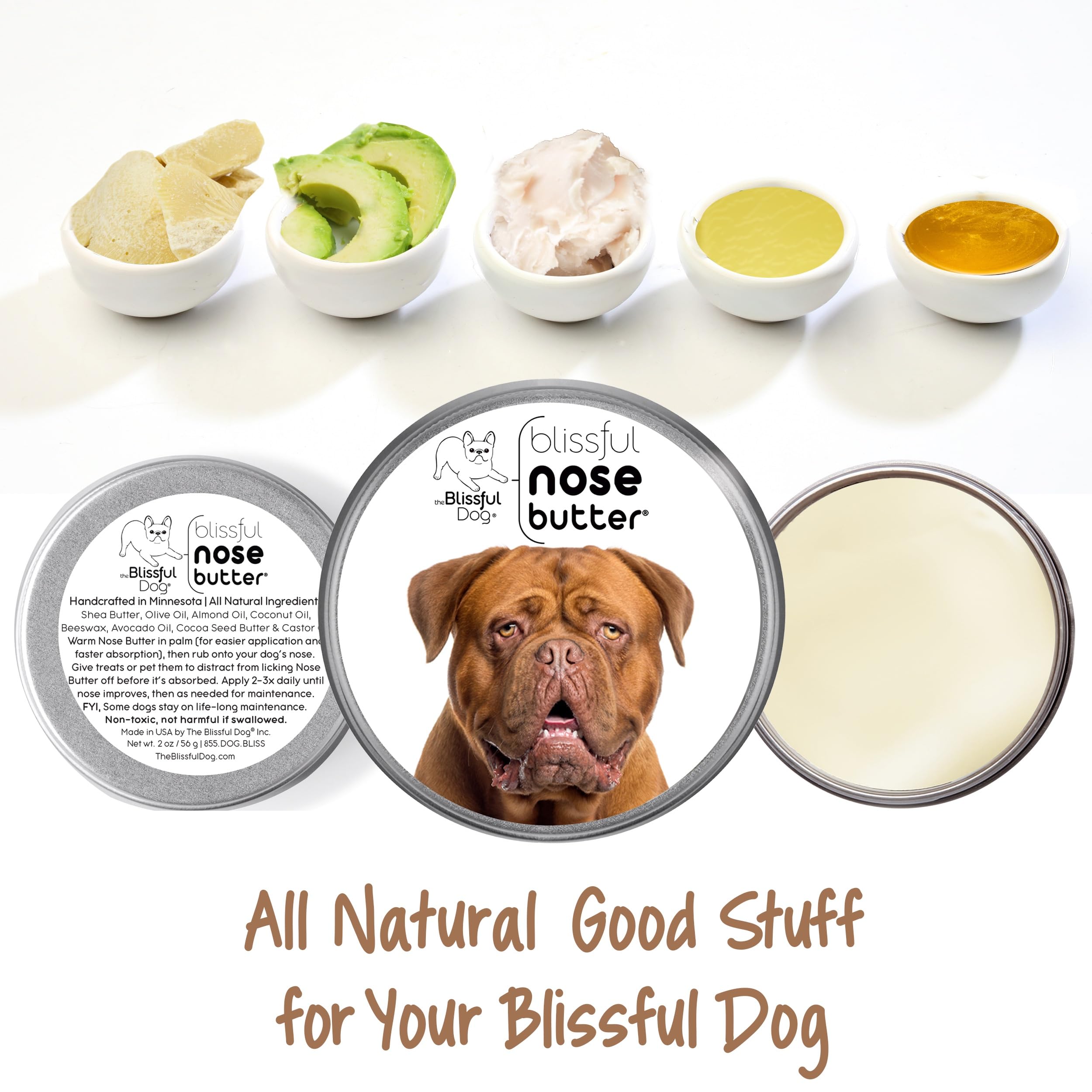 The Blissful Dog Douge de Bourdeaux Unscented Nose Butter, 16oz