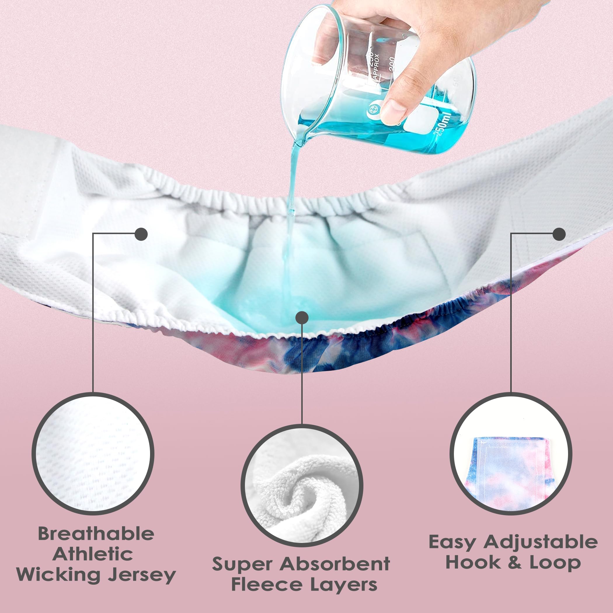 Wegreeco Washable Male Dog Belly Band (Stylish Pattern)- Pack Of 3 - Washable Male Dog Belly Wrap, Dog Diapers Male (Tie-Dye, Sky, X-Small)