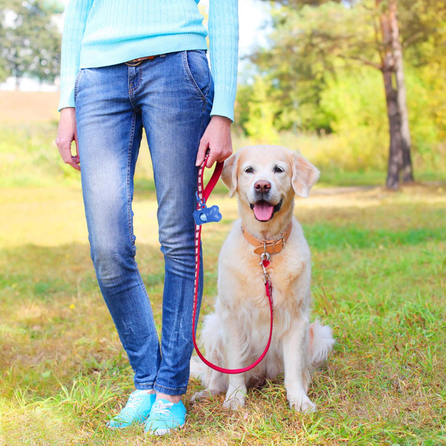 Depets Dog Poop Bag, Extra Thick Doggie Poop Bags With Dispenser And Leash Clip, Leak-Proof Dog Waste Bags, 11.8 × 8.7 In Poop Bags For Dogs Cats, Blue, 160 Count