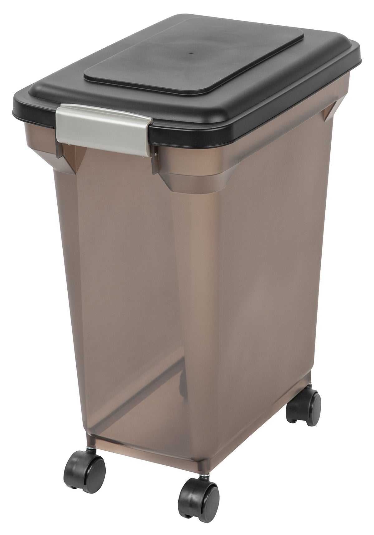 Iris Usa Weatherpro Airtight Dog Food Storage Container, Up To 22 Lbs, Attachable Wheels, For Dog Cat Bird And Other Pet Food Storage Bin, Keep Fresh, Easy Mobility, Bpa Free, Smoke