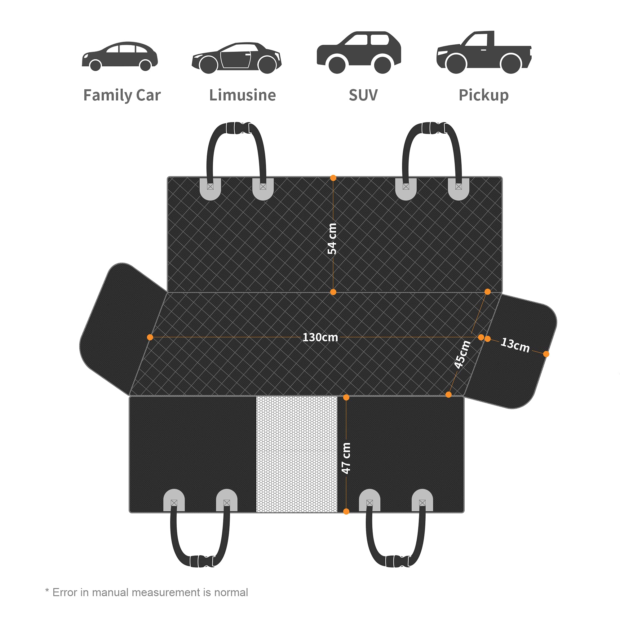 Gxt Dog Back Seat Cover Protector For Cars Suv And Trucks With Mesh Window, Scratchproof Nonslip And Waterproof Material(Black)