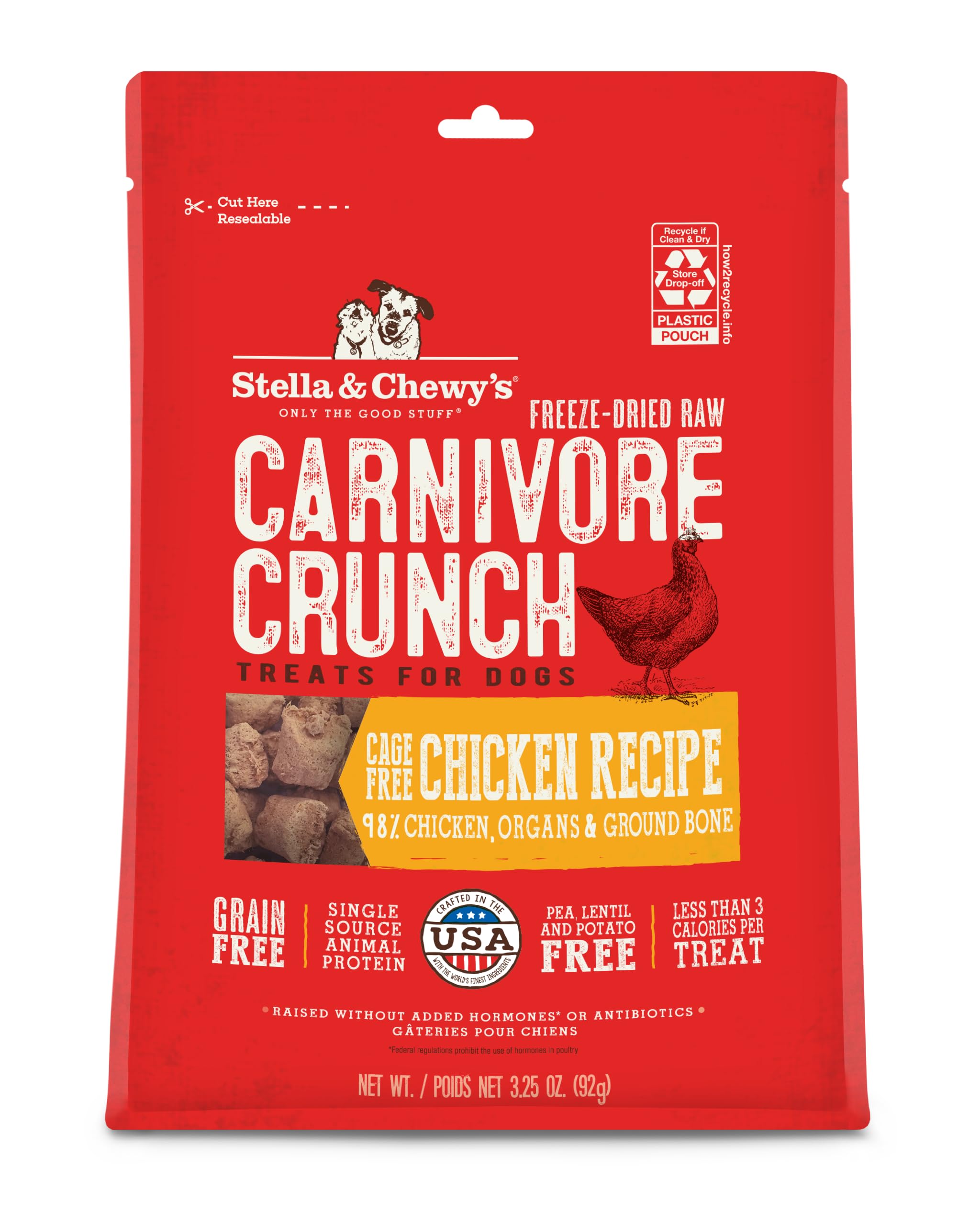 Stella & Chewys Freeze-Dried Raw Dog Treats - Carnivore Crunch for Training - Natural Limited Ingredient, Grain-Free - Perfect 