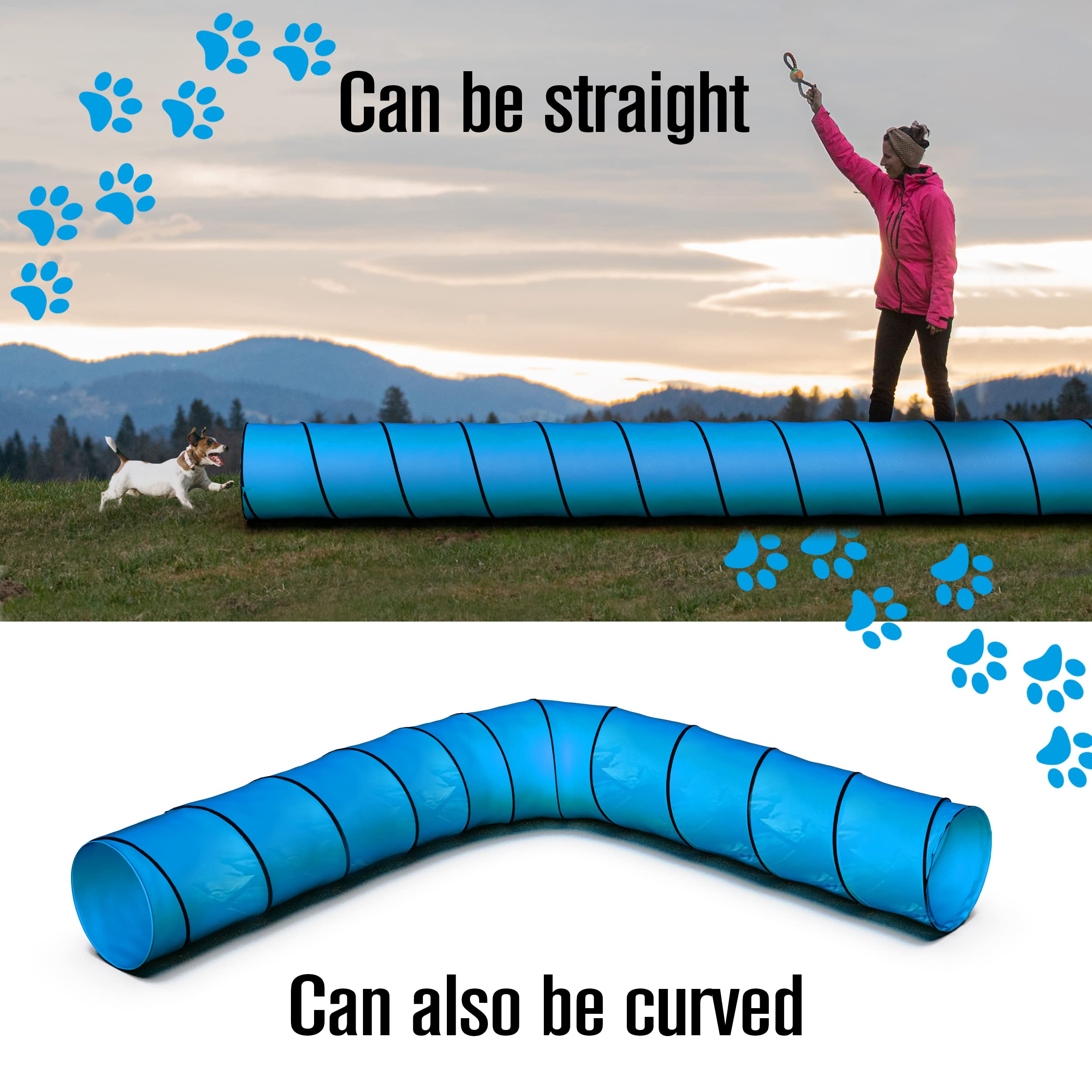 Houseables Dog Tunnel, Dog Agility Tunnel, Agility Equipment, Puppy Obstacle Course, Pet Playground, Crawling, Small, Medium, La