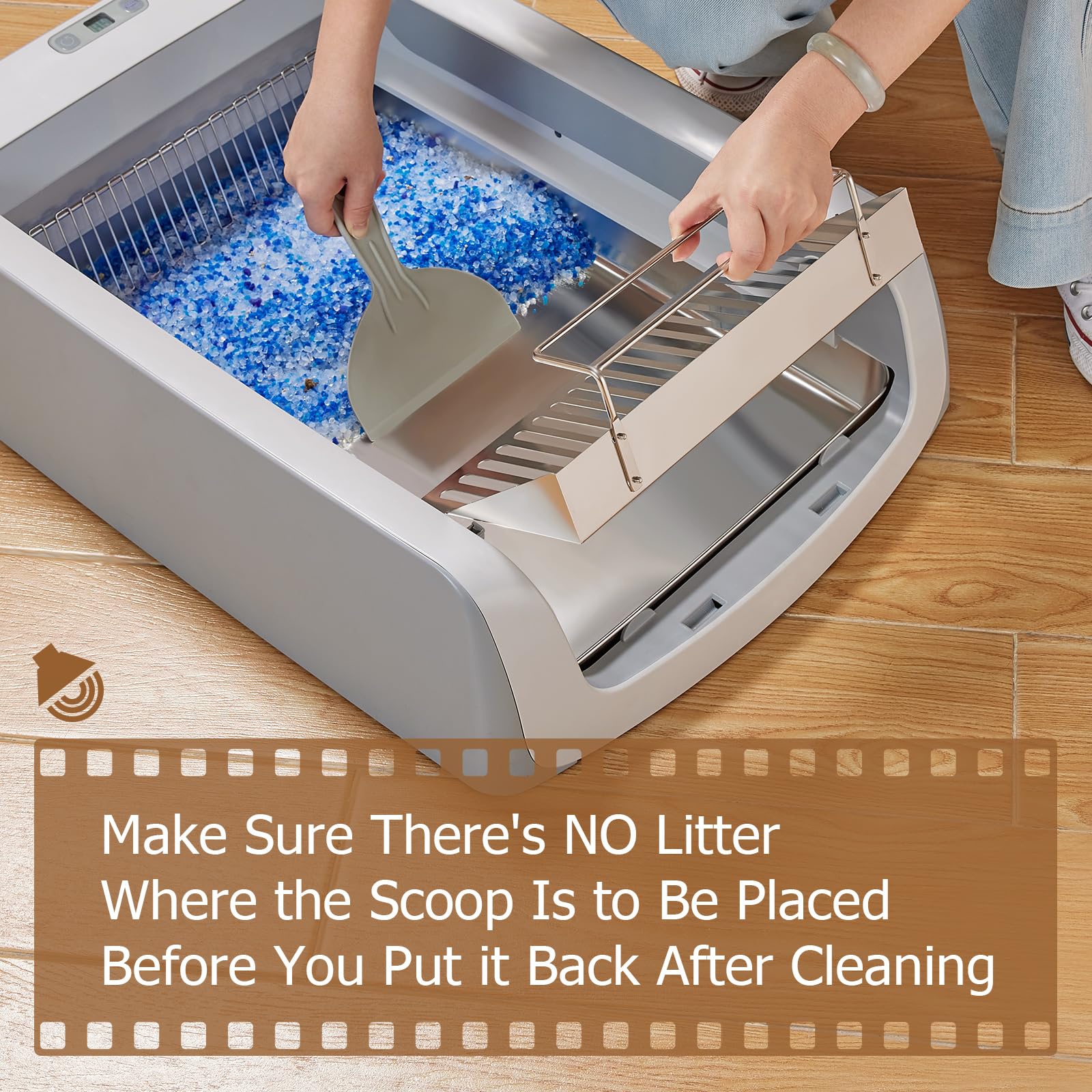 Yangbaga Stainless Steel Reusable Litter Tray With Cat Litter Scoop, Compatible With Petsafe Scoop-Free Self-Cleaning Litter Box