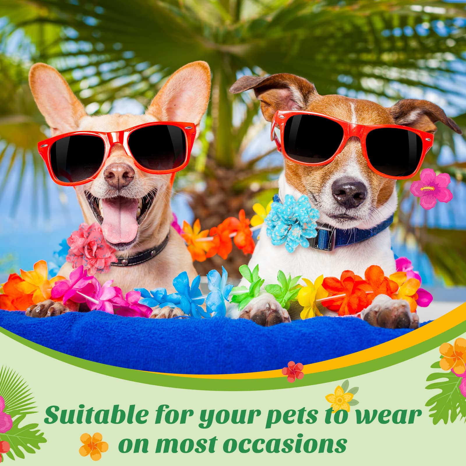 Sanwuta 80 Pieces Spring Dog Collar Flowers Bulk Floral Collar Bow Ties Holiday Dog Accessories Grooming Supplies Puppy Bows Slides Attachment For Small Medium Large Pets Cats