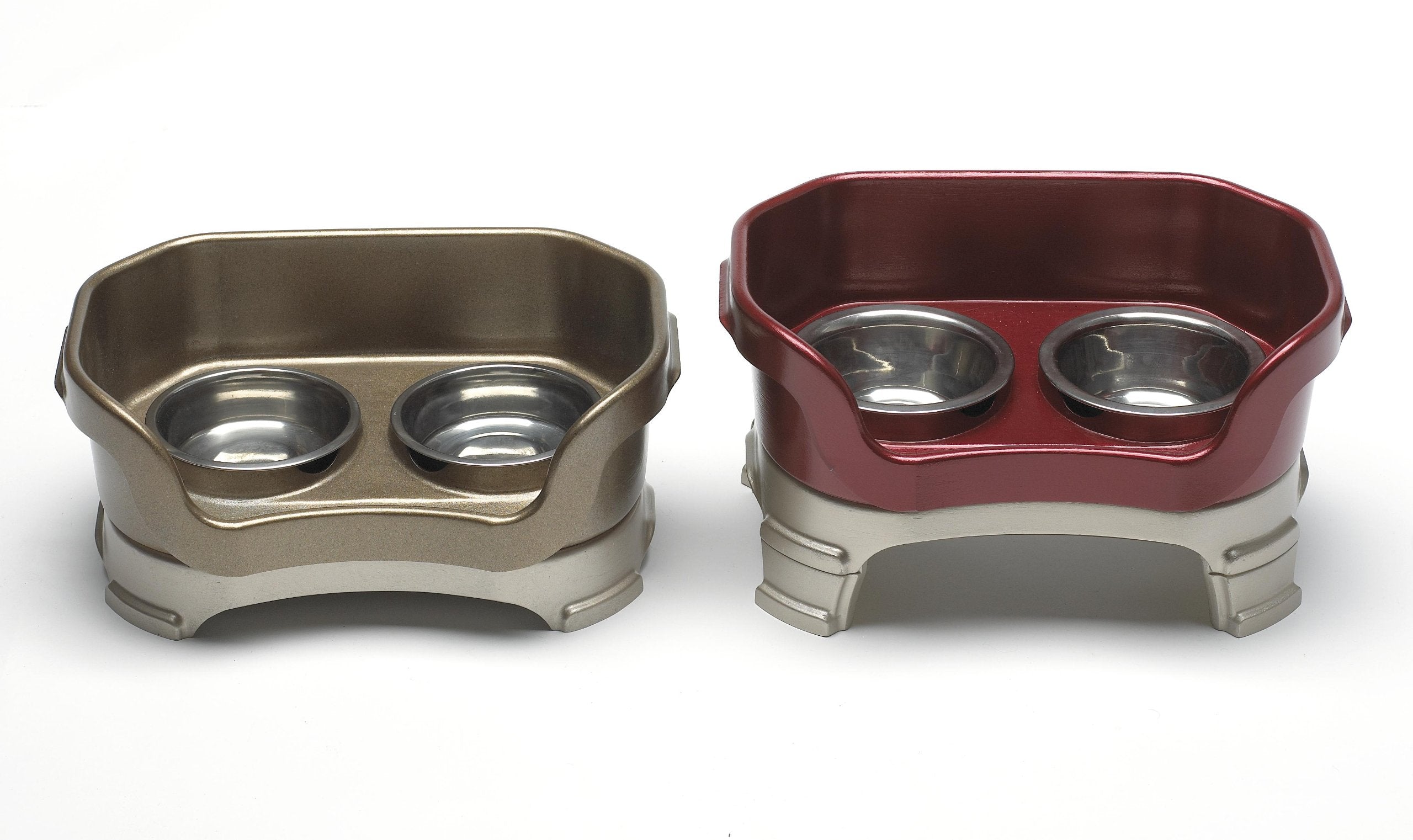 Neater Feeder - Deluxe Model for Dogs - Mess-Proof Elevated Dog Bowls (Small Dog, Cranberry) - Non-Tip, Spill Proof, Non-Skid Fo