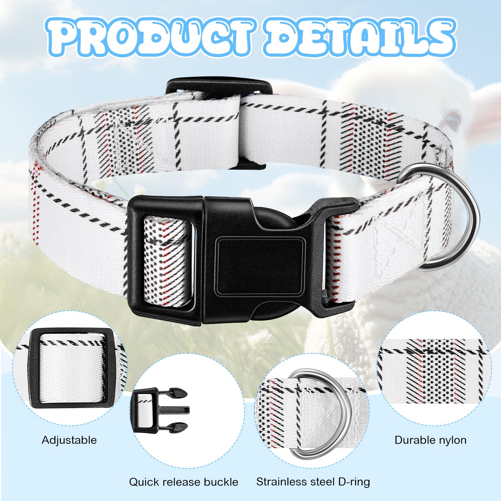 Yeyeplum Goat Collars With Bells, Sheep Grazing Copper Bells And Adjustable Nylon Collar Set Loud Bronze Bell For Small Farm Ani