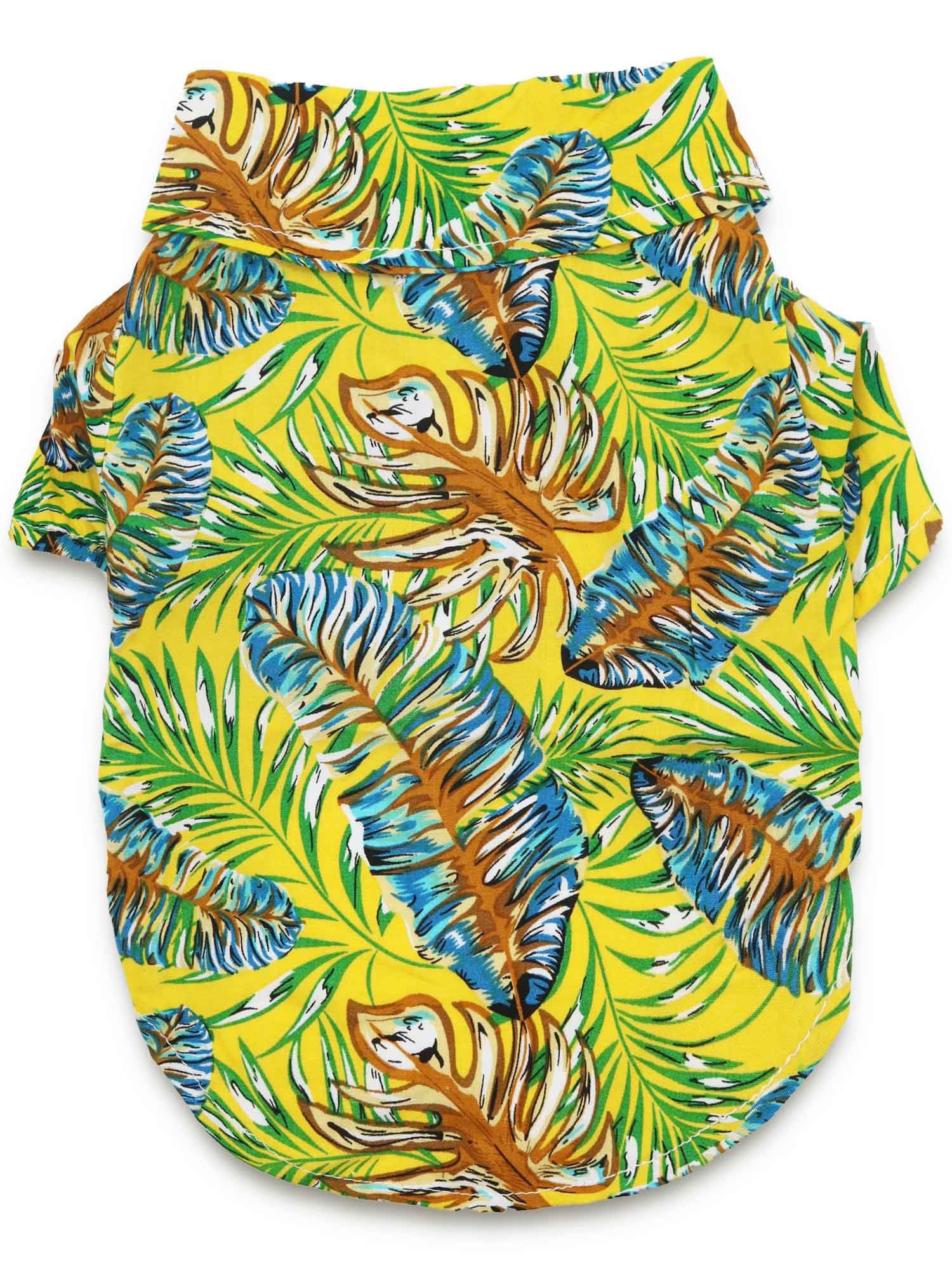 Droolingdog Small Dog Hawaiian Shirt Dog Hawaii Summer T-Shirt Beach Shirt For Small Dogs, Xl