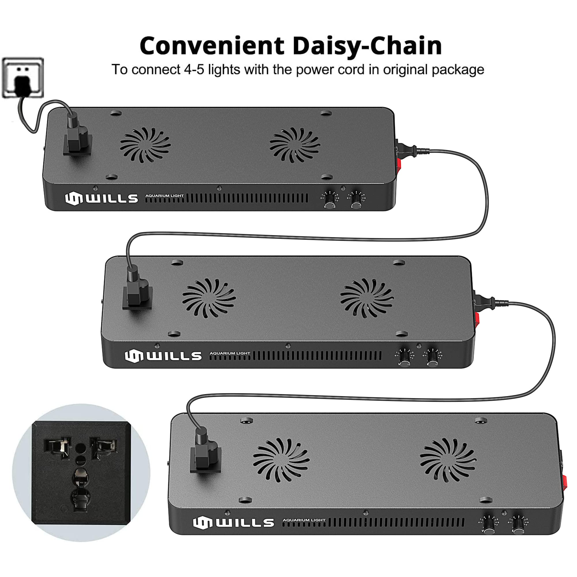 Wills Aquarium Light, Dimmable Full Spectrum Fish Tank Light With 3 Dimming Modes & 55 Premium Smd Chips, 165W Led Aquarium Plant Light For Saltwater Freshwater Coral Reef (21.3'X6.7'X2.4')