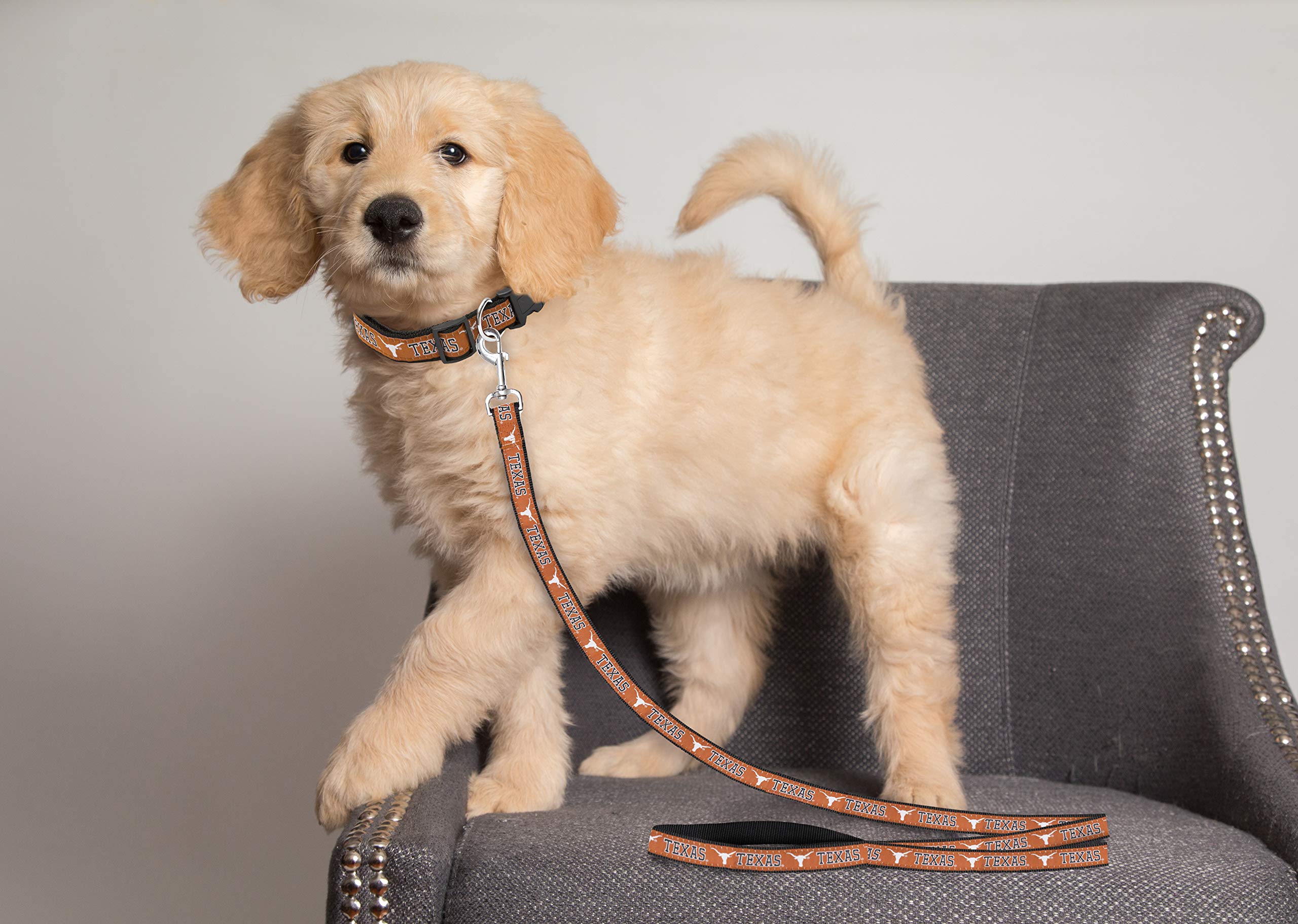 Ncaa Pet Leash, Medium, Texas Longhorns, Shiny & Colorful Leash For Dogs & Cats Licensed By The Ncaa
